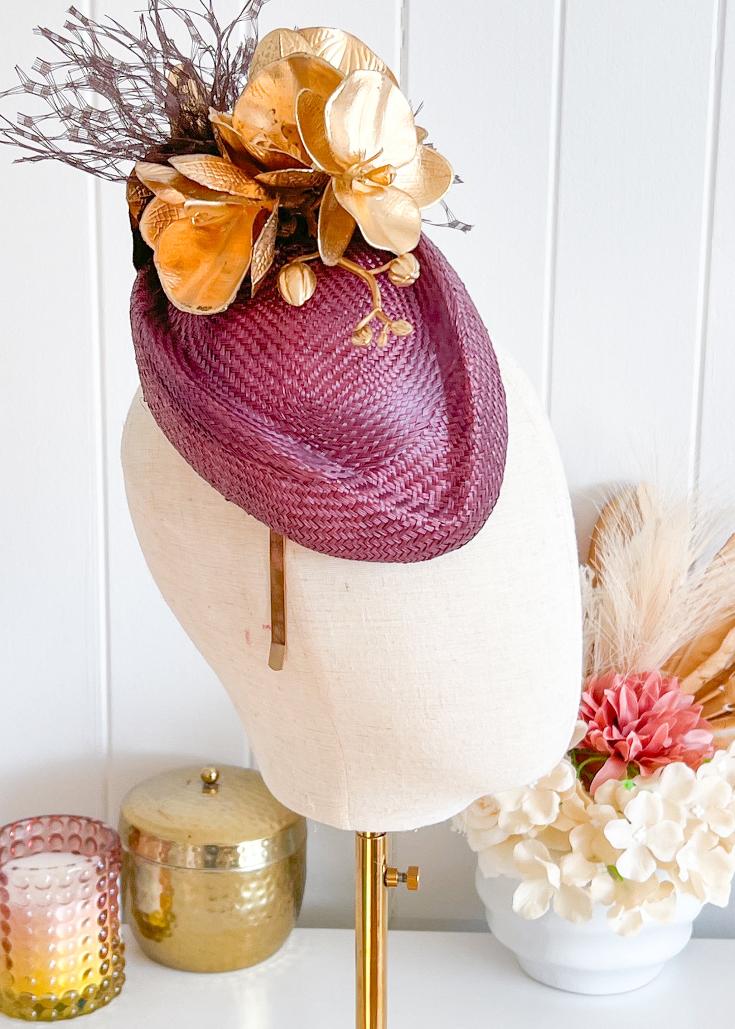 "Yasmina" Espresso Brown & Gold