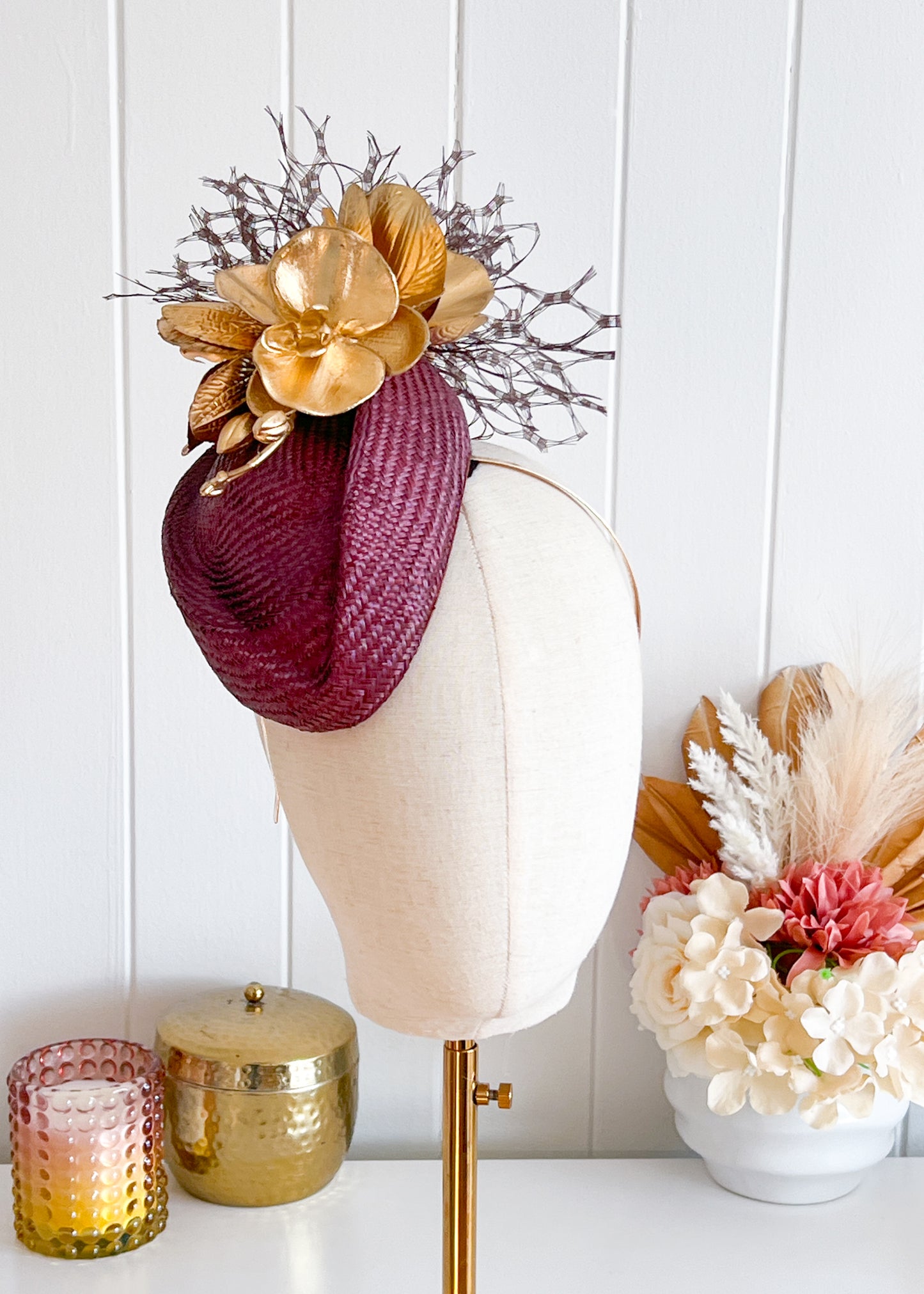 "Yasmina" Espresso Brown & Gold