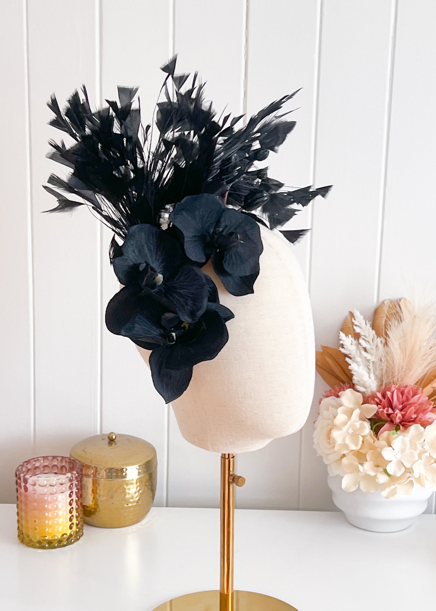 "Izara" Black Orchid Fascinator