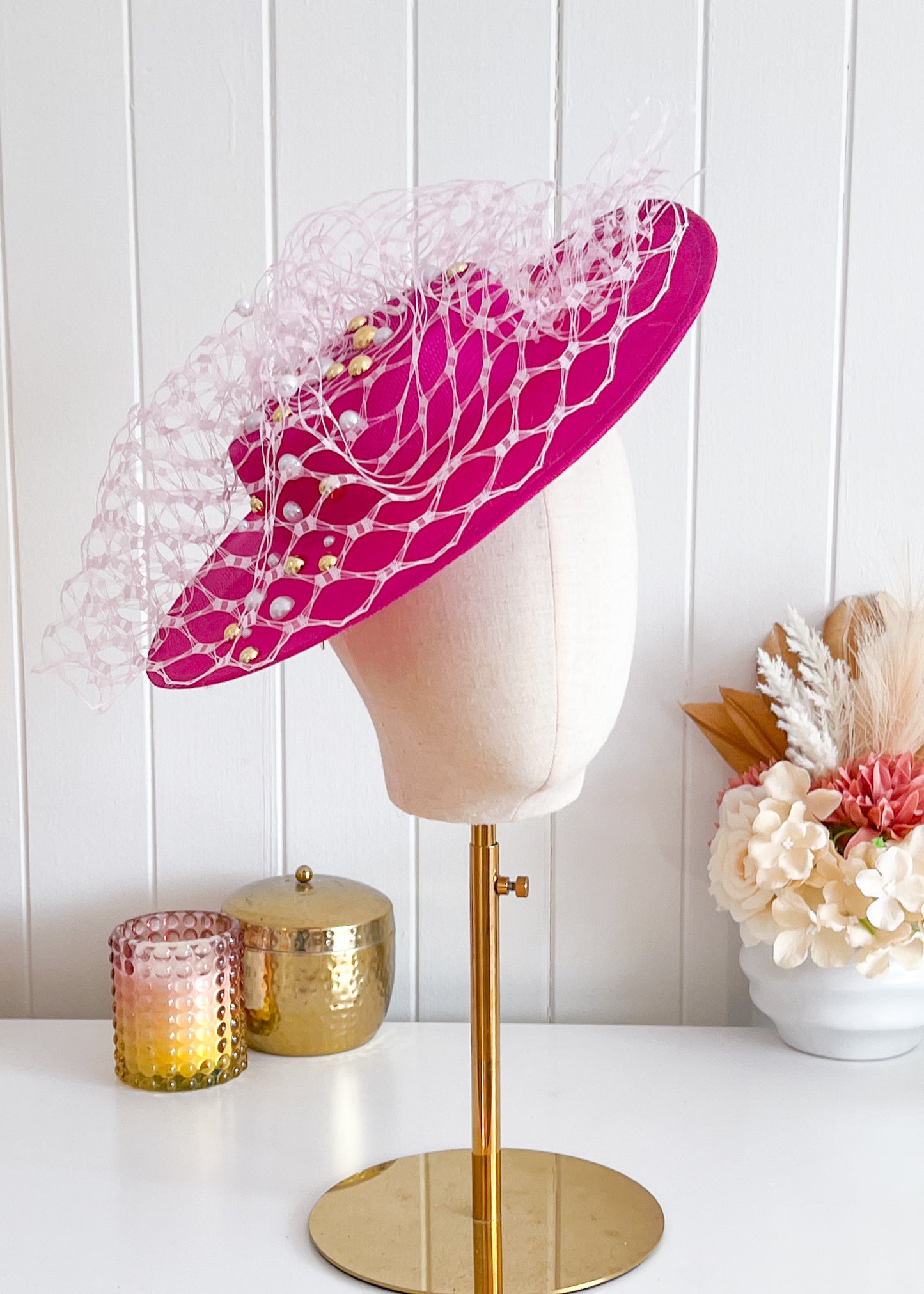 "Jacinta" Pink Boater