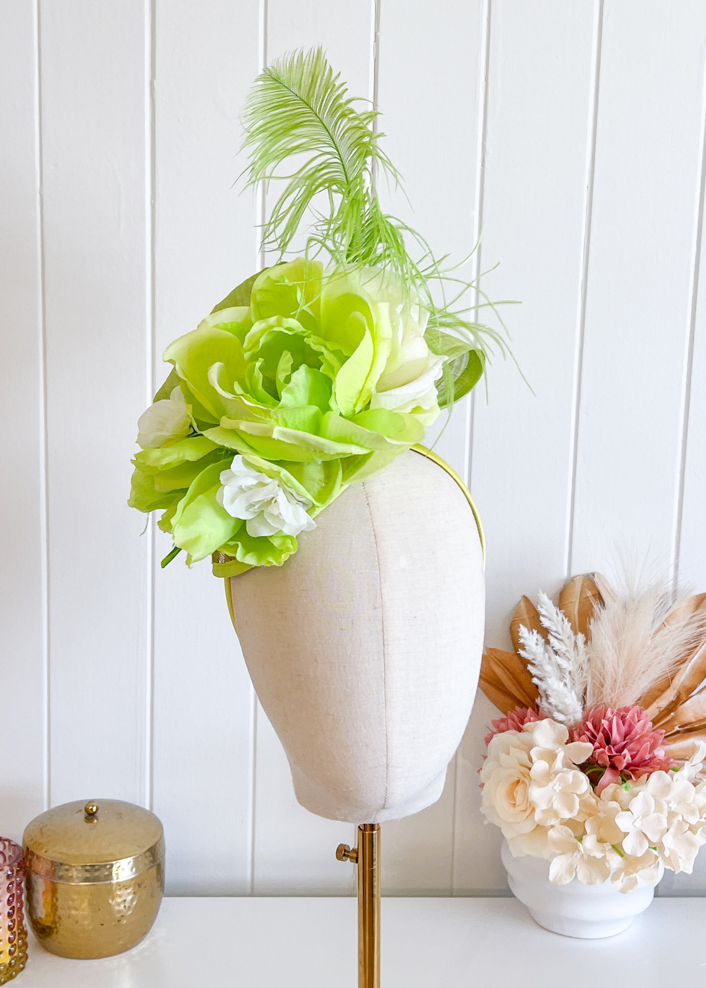 "Catrina" Lime Green Fascinator