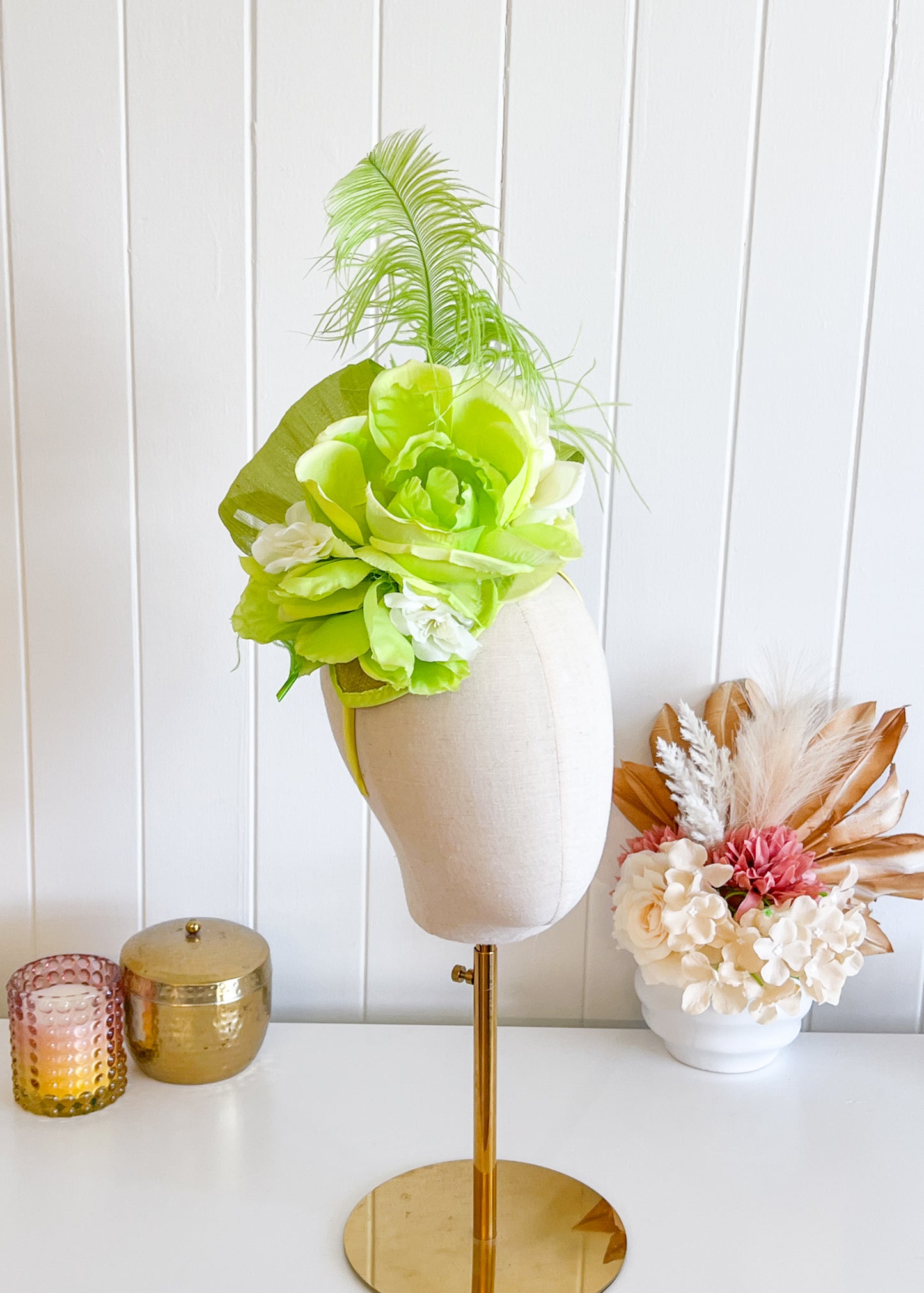 "Catrina" Lime Green Fascinator