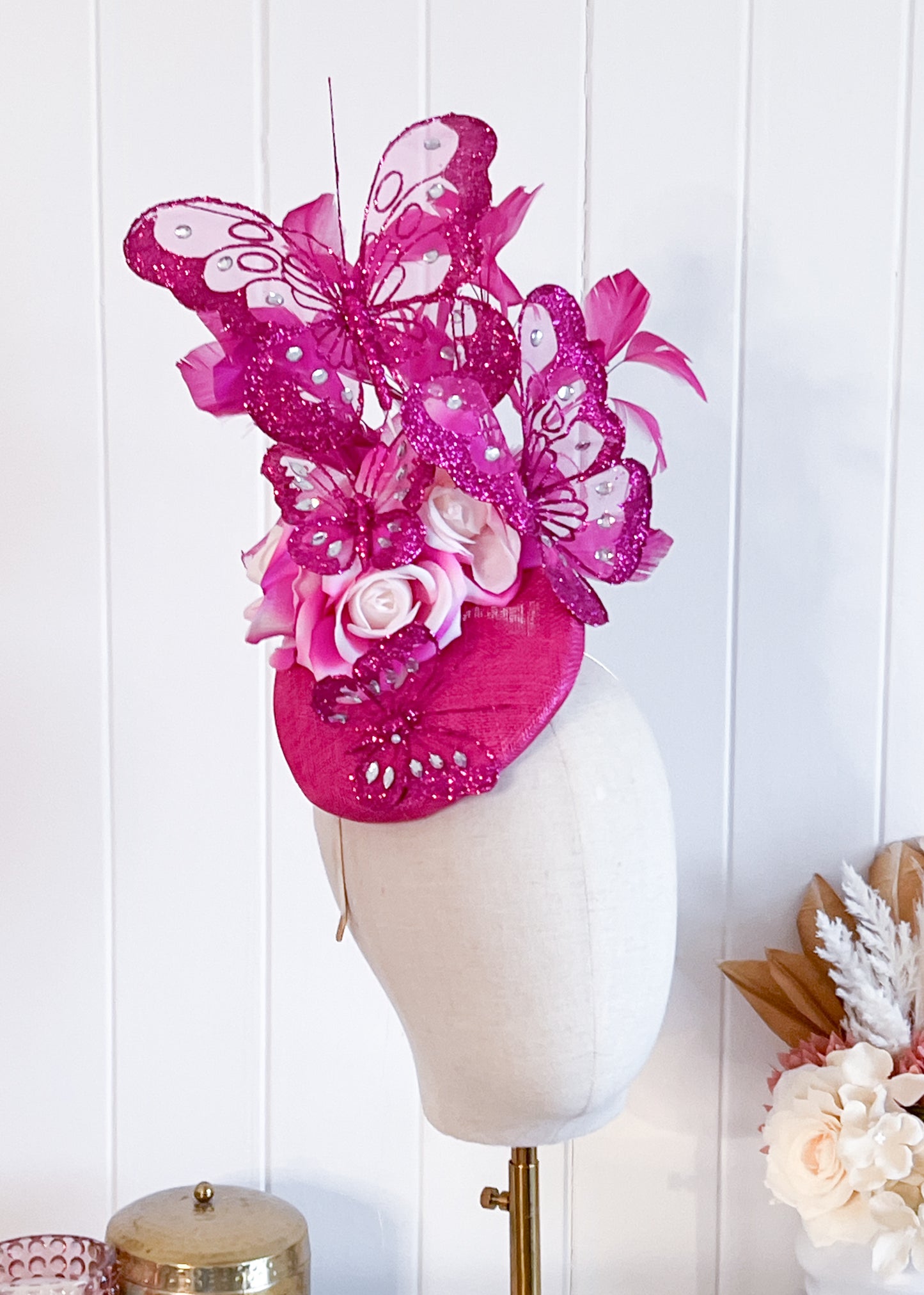 "Flitter" Hot Pink Fascinator
