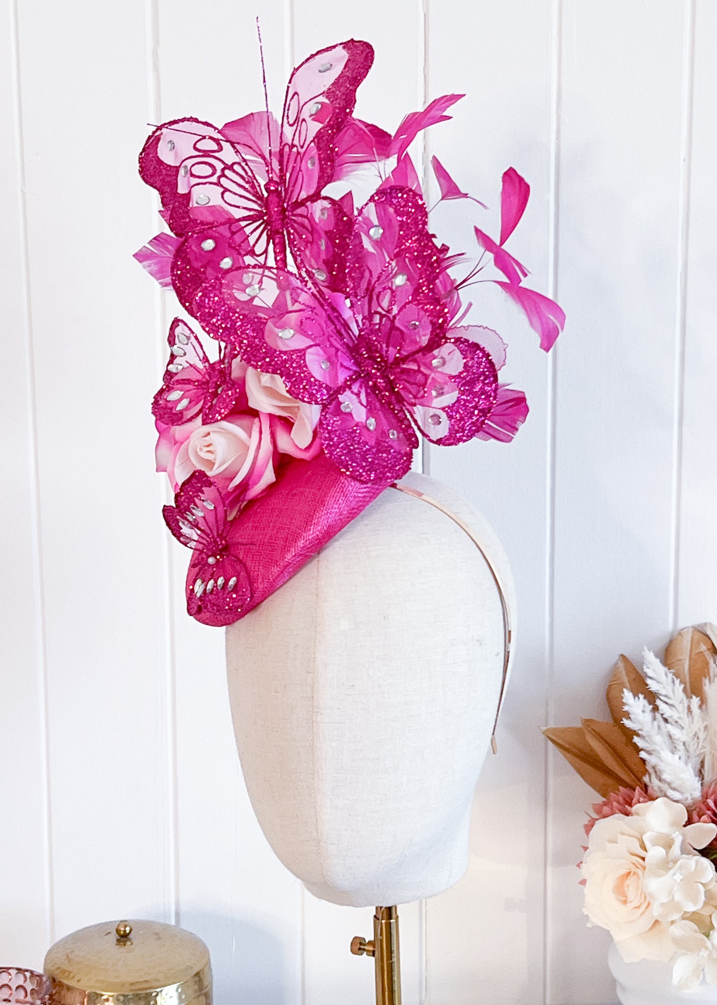 "Flitter" Hot Pink Fascinator