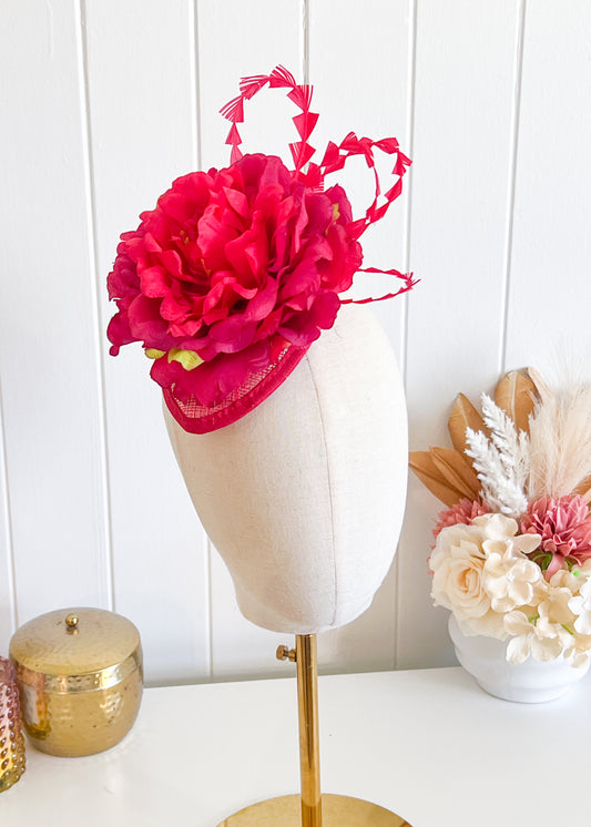"Daphne" - Dark Red Fascinator (Petite Collection)