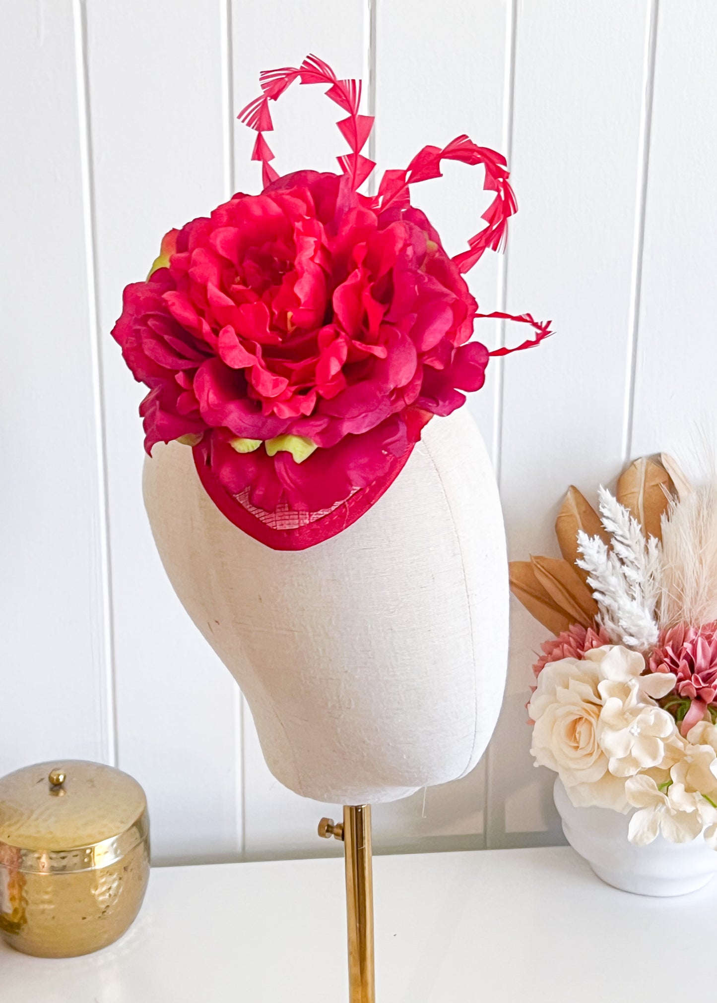 "Daphne" - Dark Red Fascinator (Petite Collection)