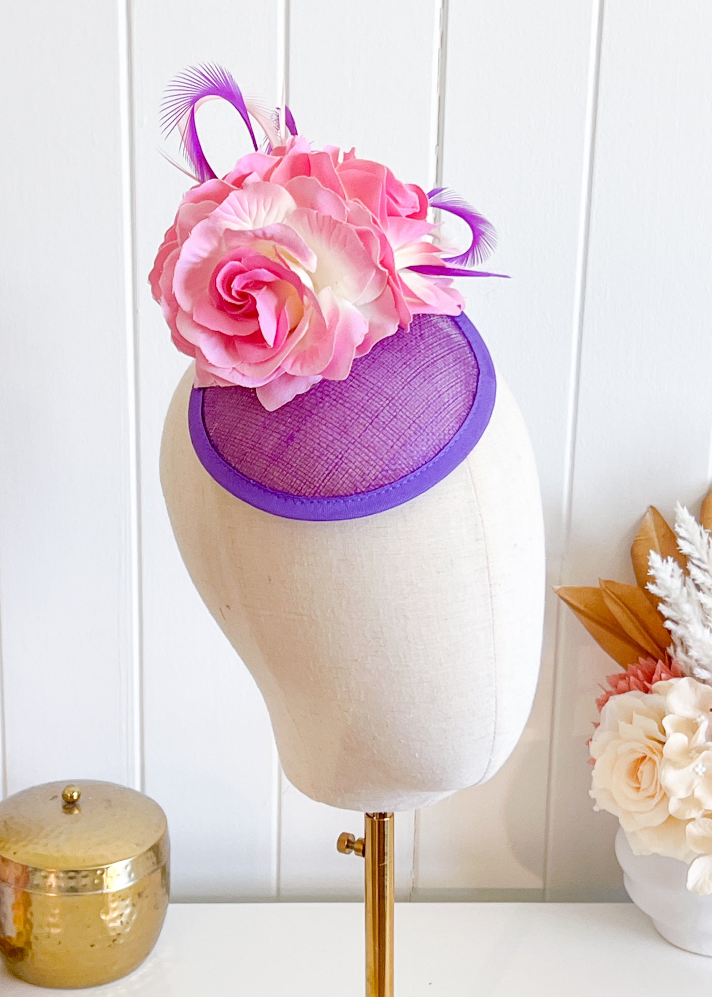 "Margie" - Purple & Pink Fascinator (Petite Collection)