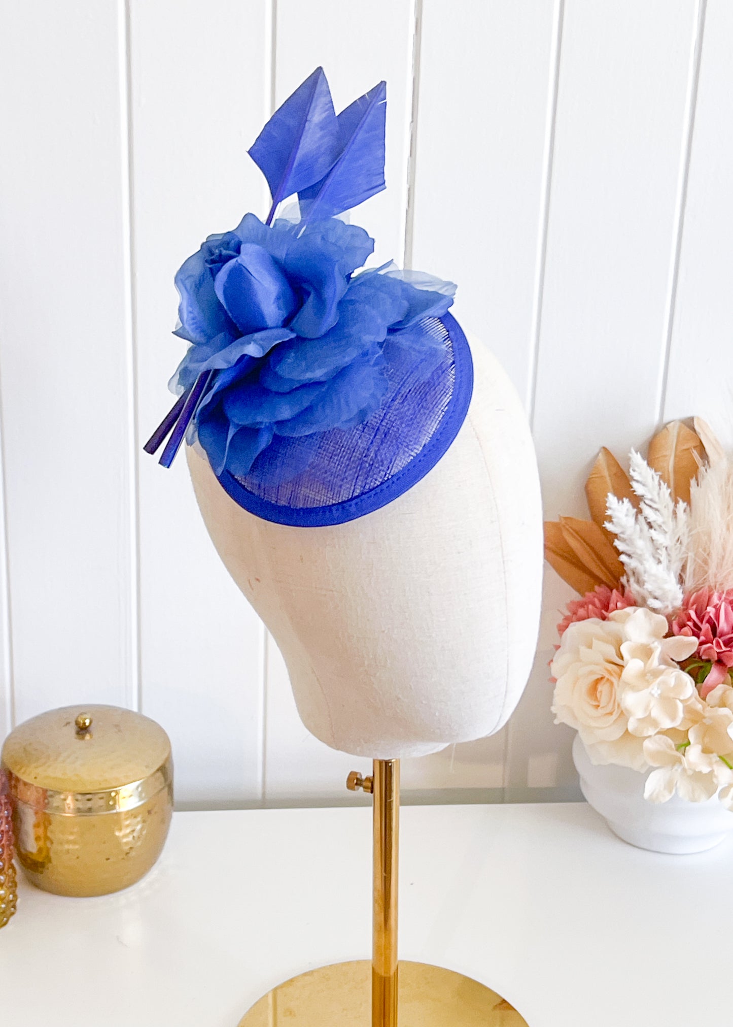 "Bernie" - Blue Fascinator (Petite Collection)