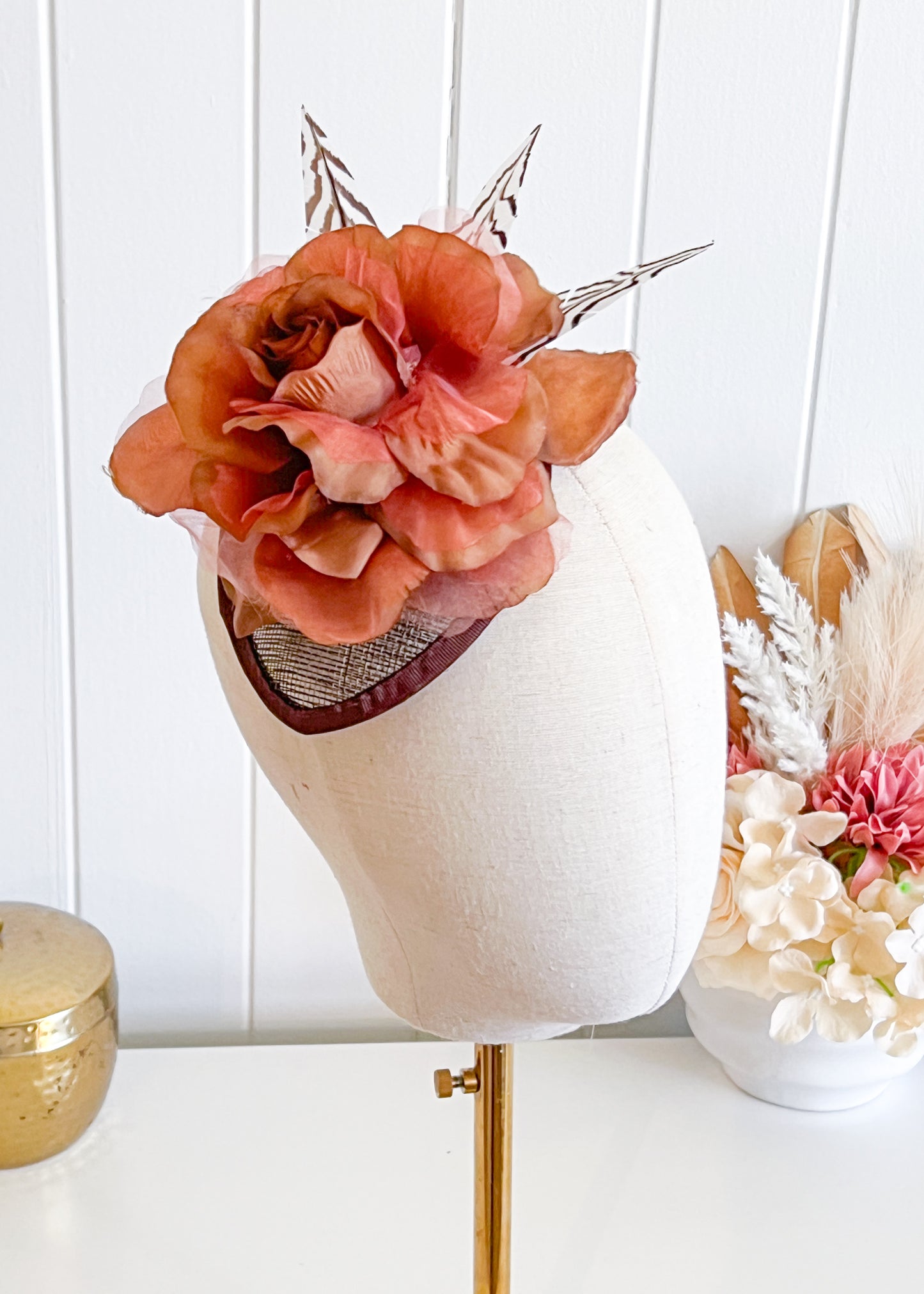 "Betty" - Brown Fascinator (Petite Collection)