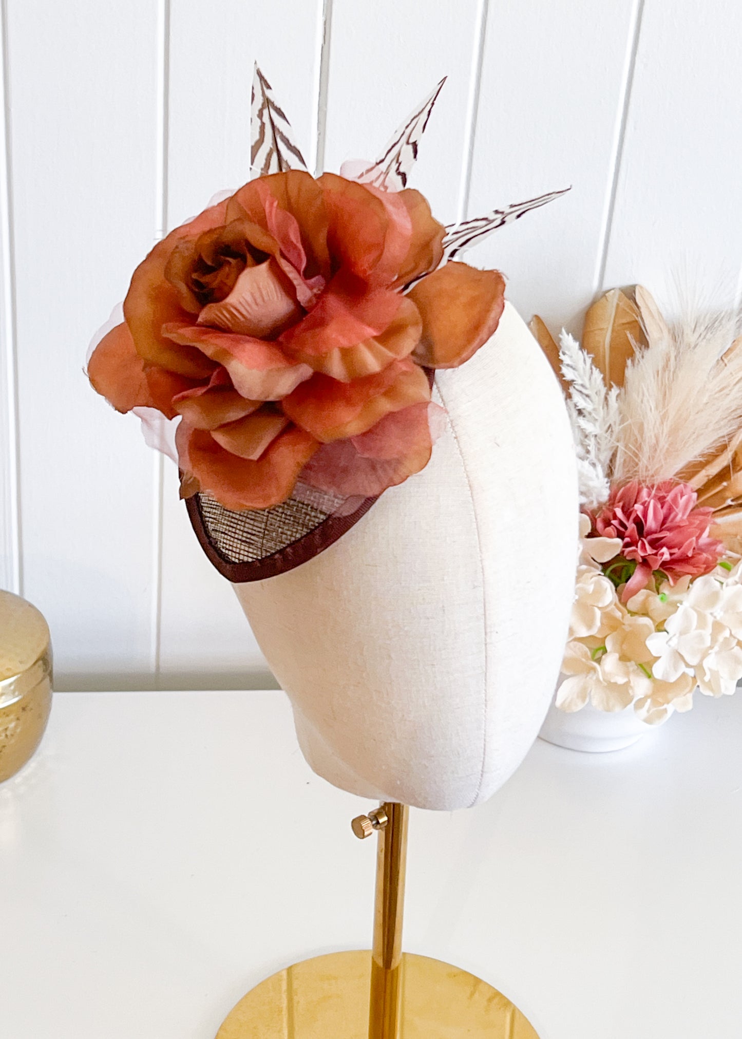 "Betty" - Brown Fascinator (Petite Collection)