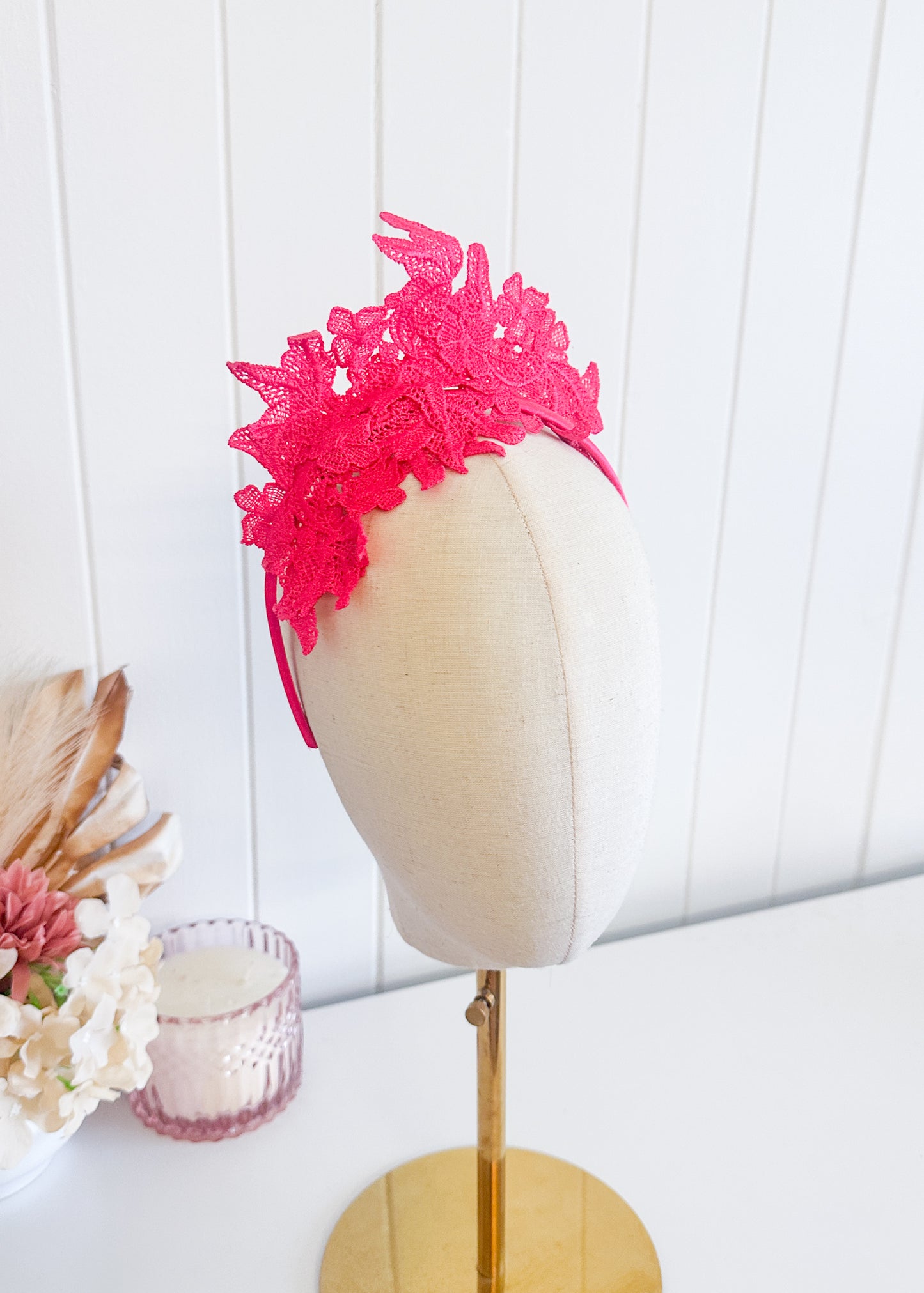 "Lace Crown" Hot Pink