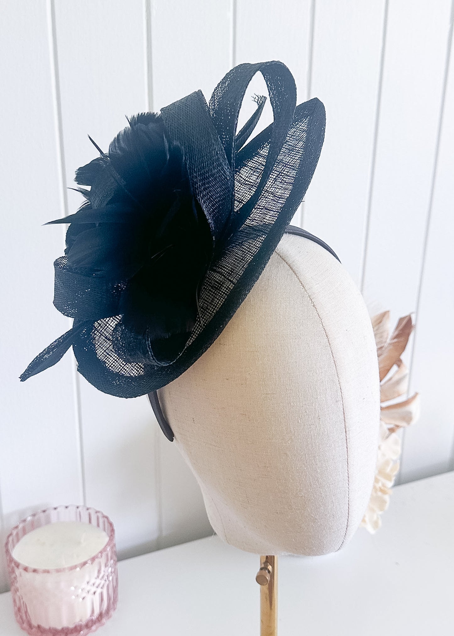 "Gabriella" Black Fascinator