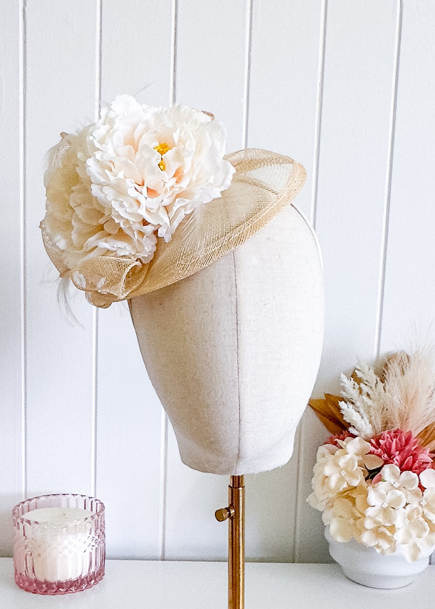 "Pamela" Cream Fascinator