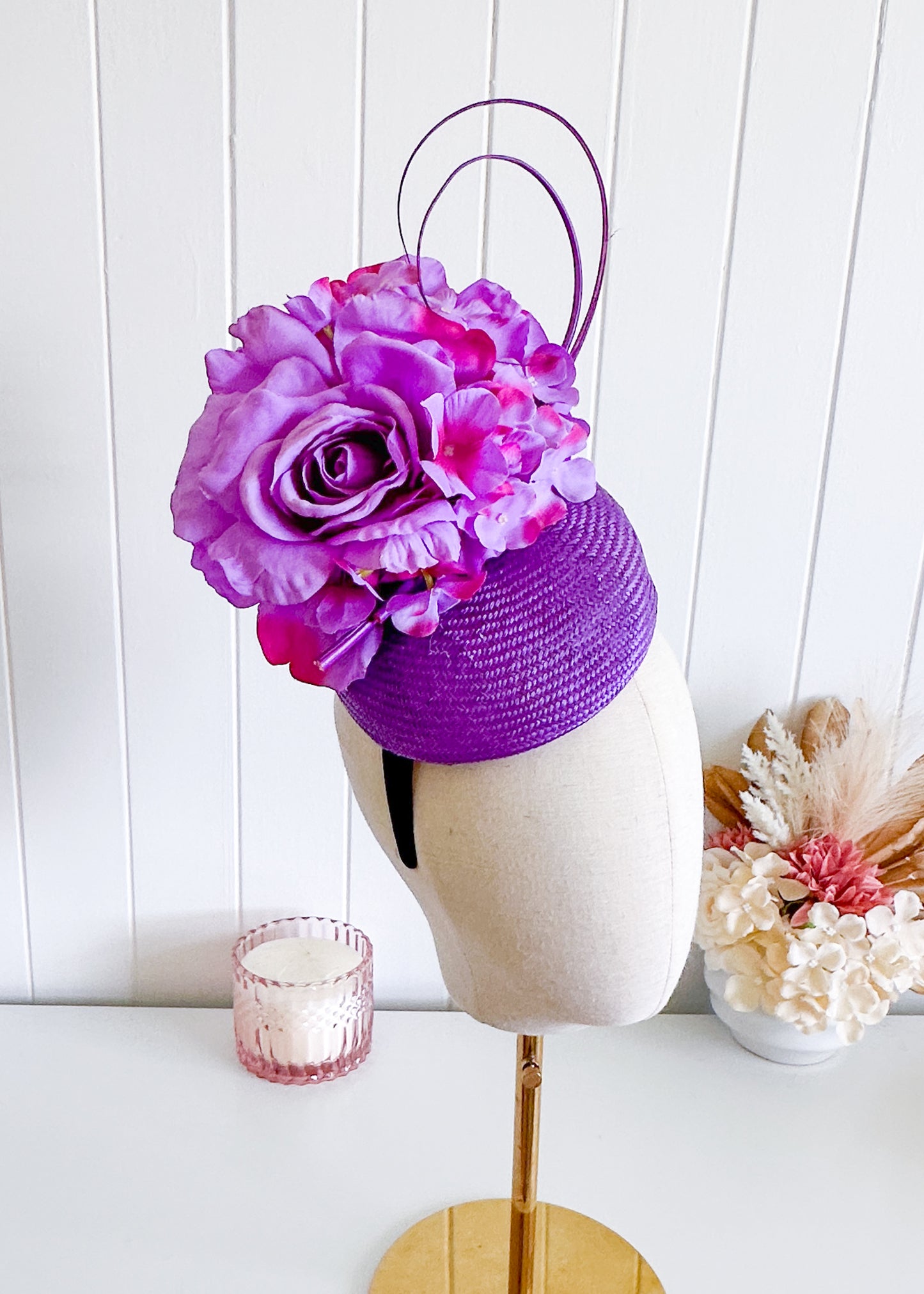 "Kirsten" Purple Fascinator