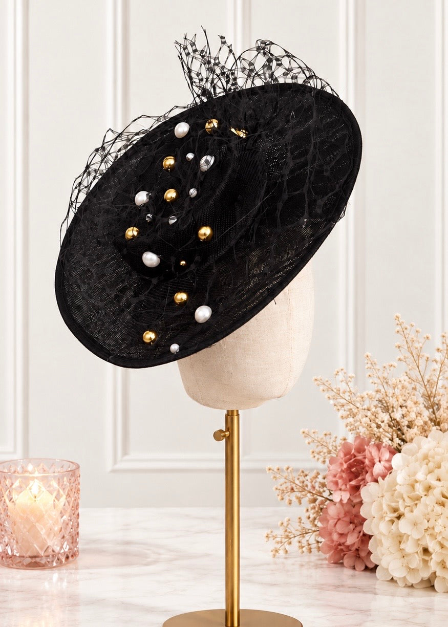 "Jacinta" Black Boater