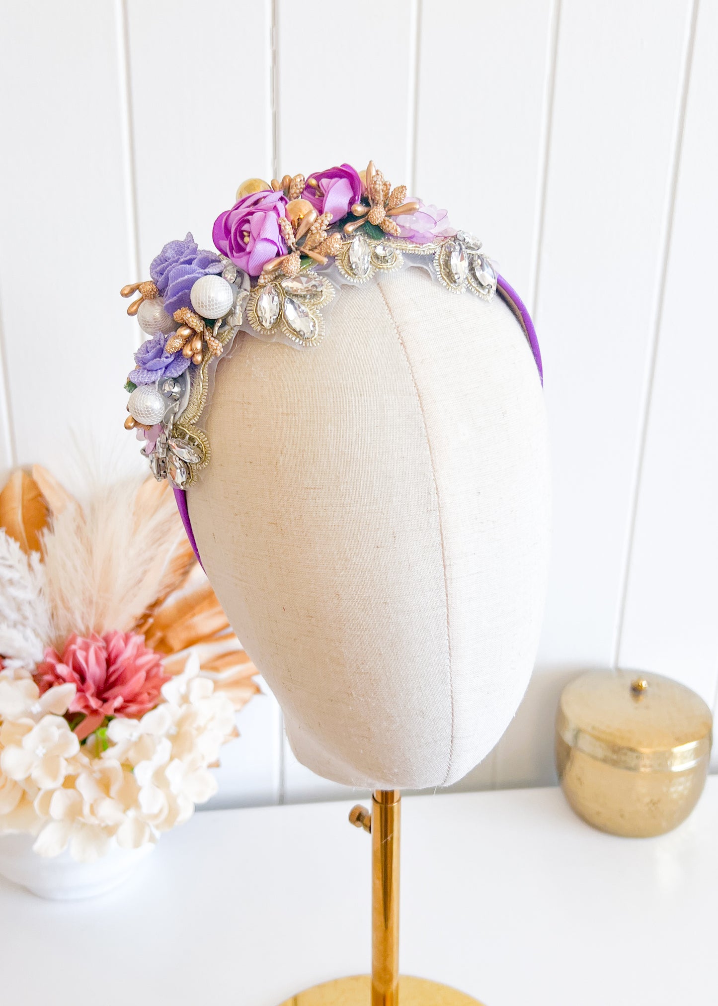 “Isabella" Crown Headband - Purple