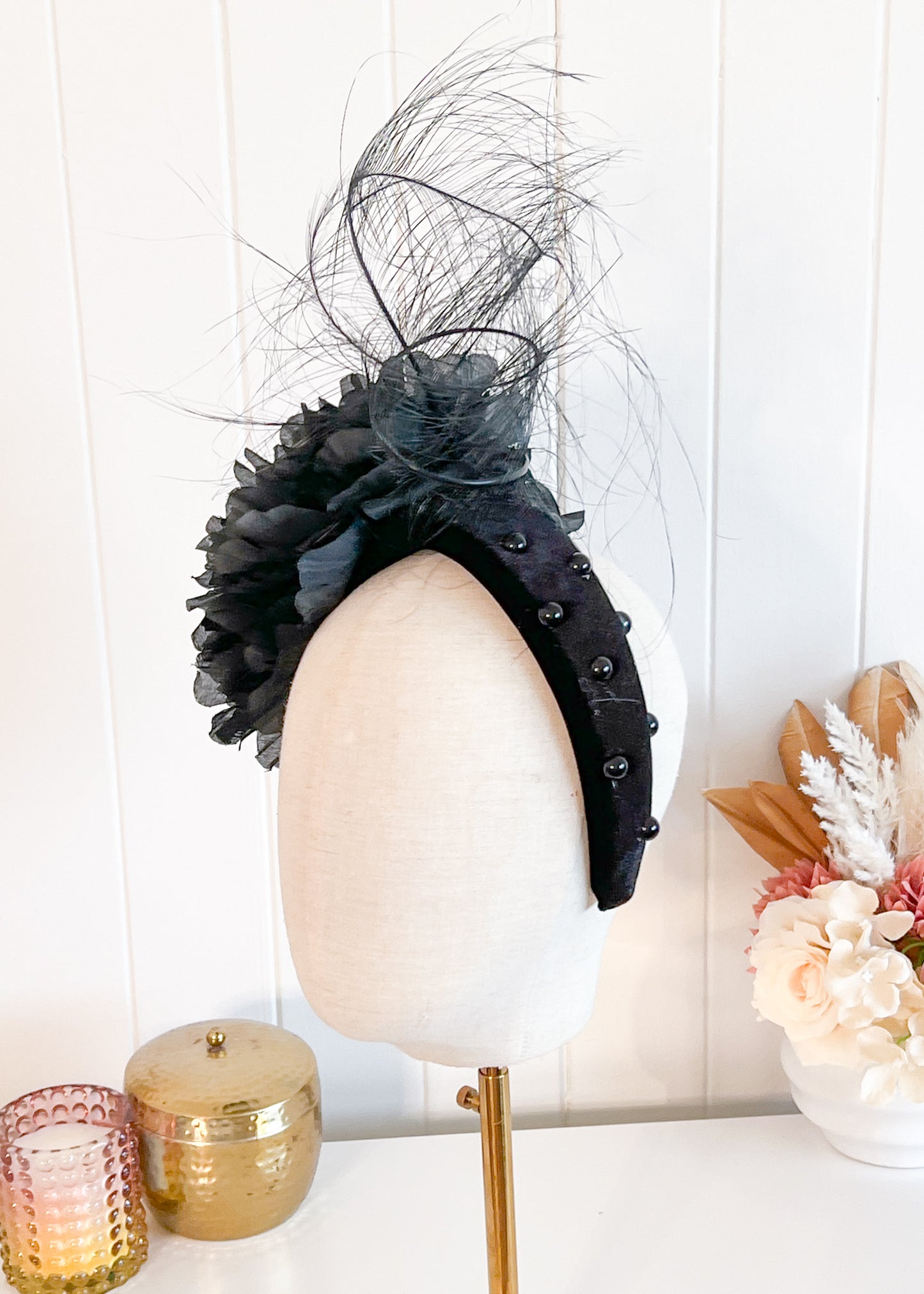 "Marguarita" Black Fascinator