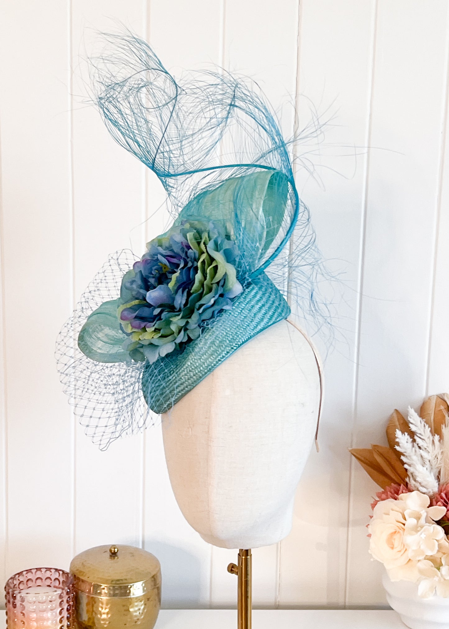 "Irina" Blue Fascinator