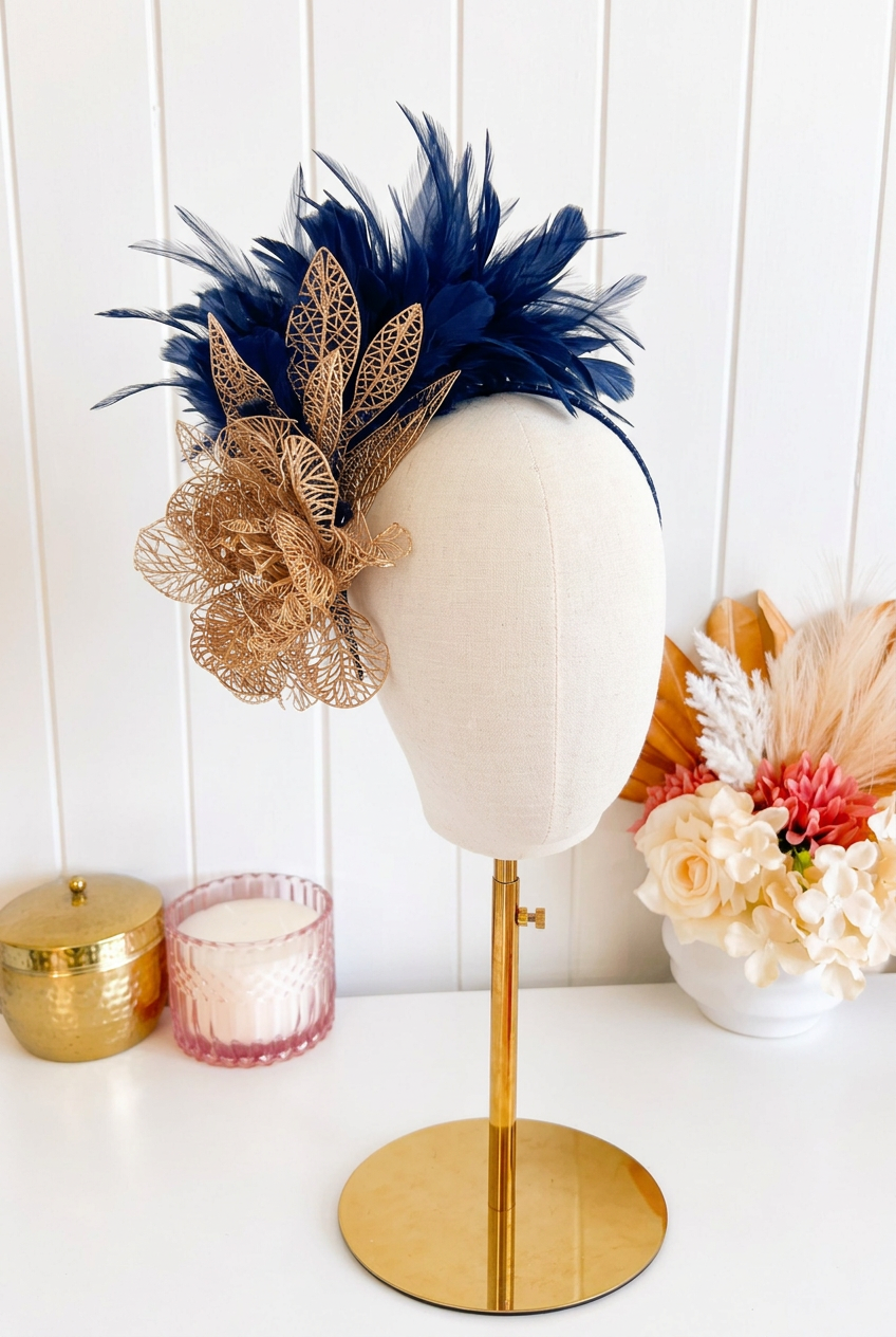 "Carmela" Navy & Gold