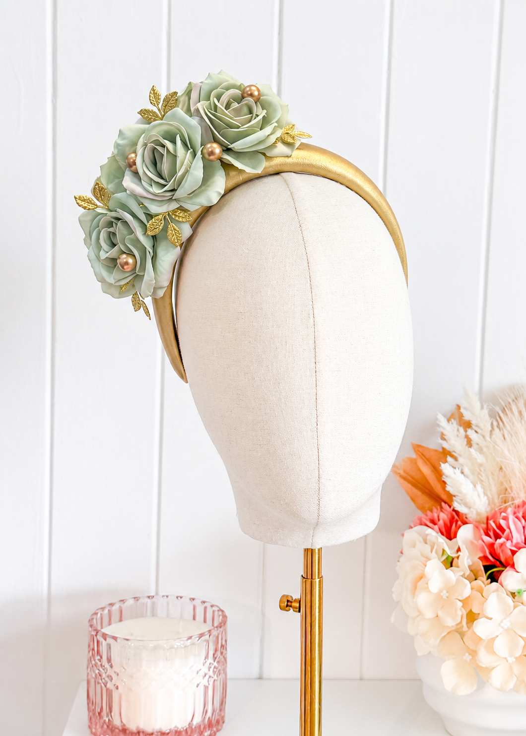 "Chelsea" - Gold & Sage Green