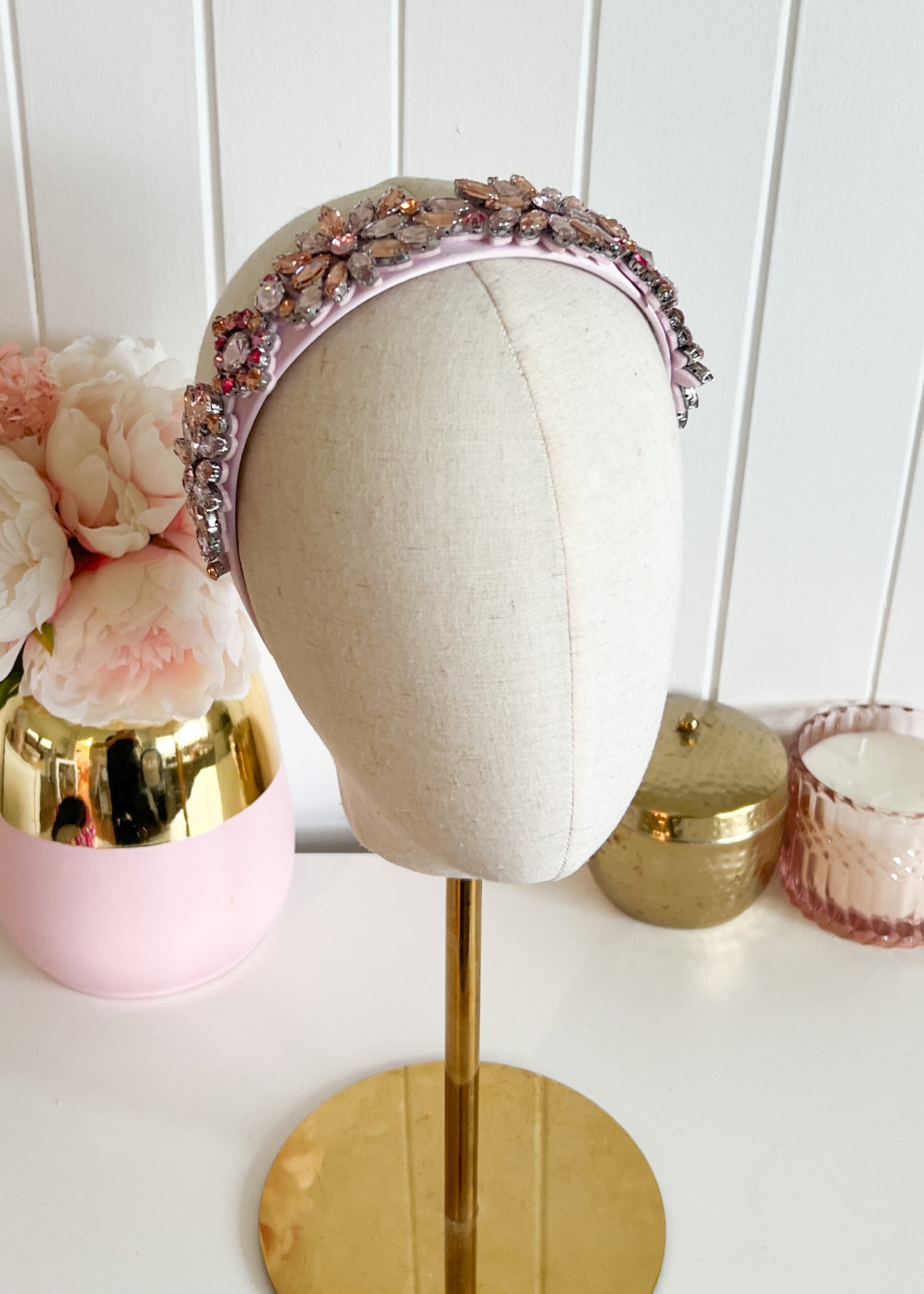 "Beatrice" Jewelled Headband - Pink