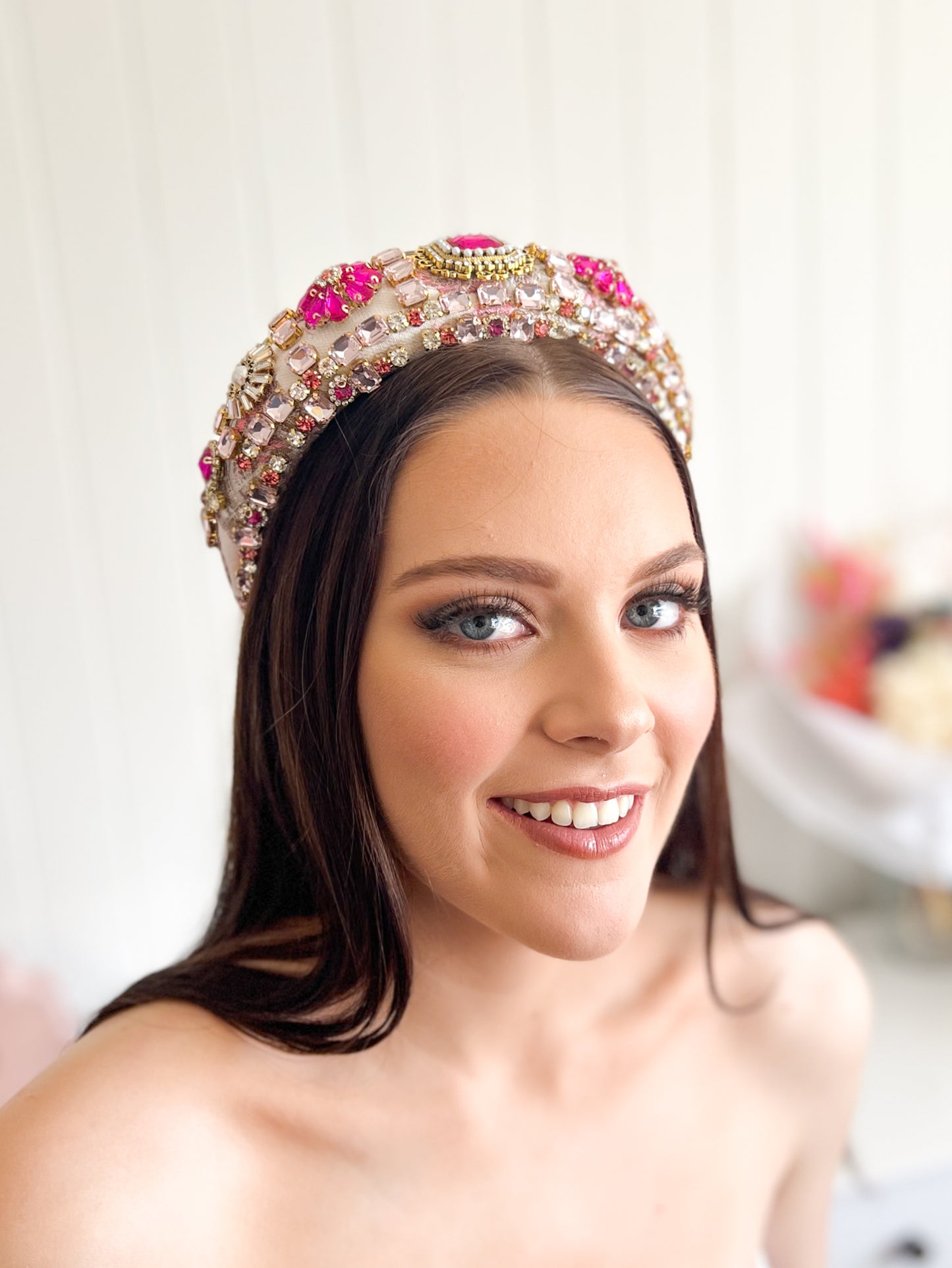 "Regal" Pink - Jewelled Headband