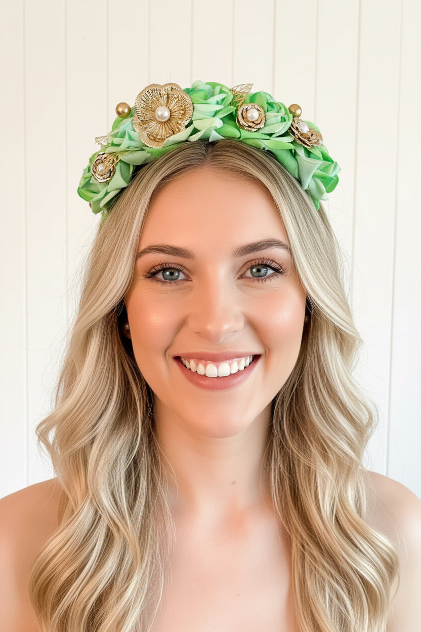"Chiara" - Lime Green Headband