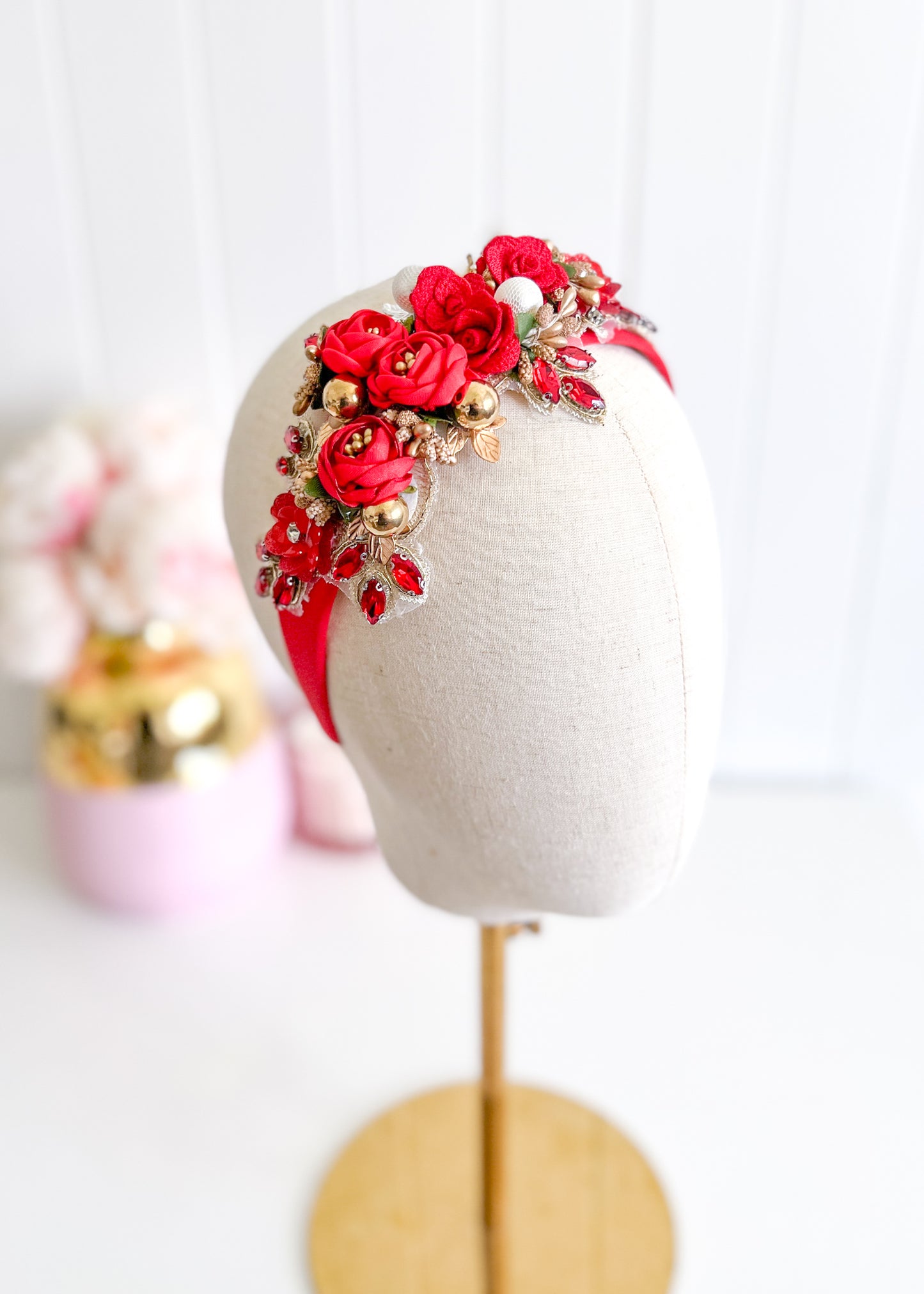 "Isabella" Crown Headband - Red