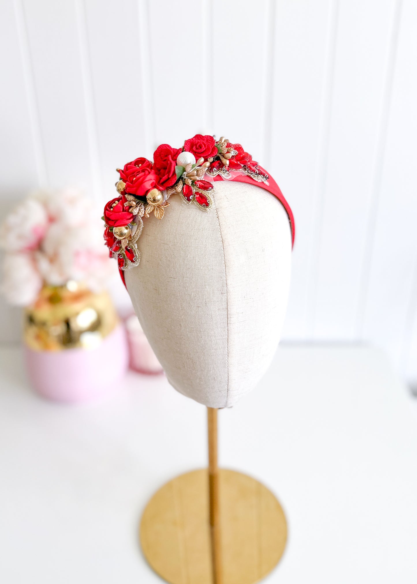 "Isabella" Crown Headband - Red