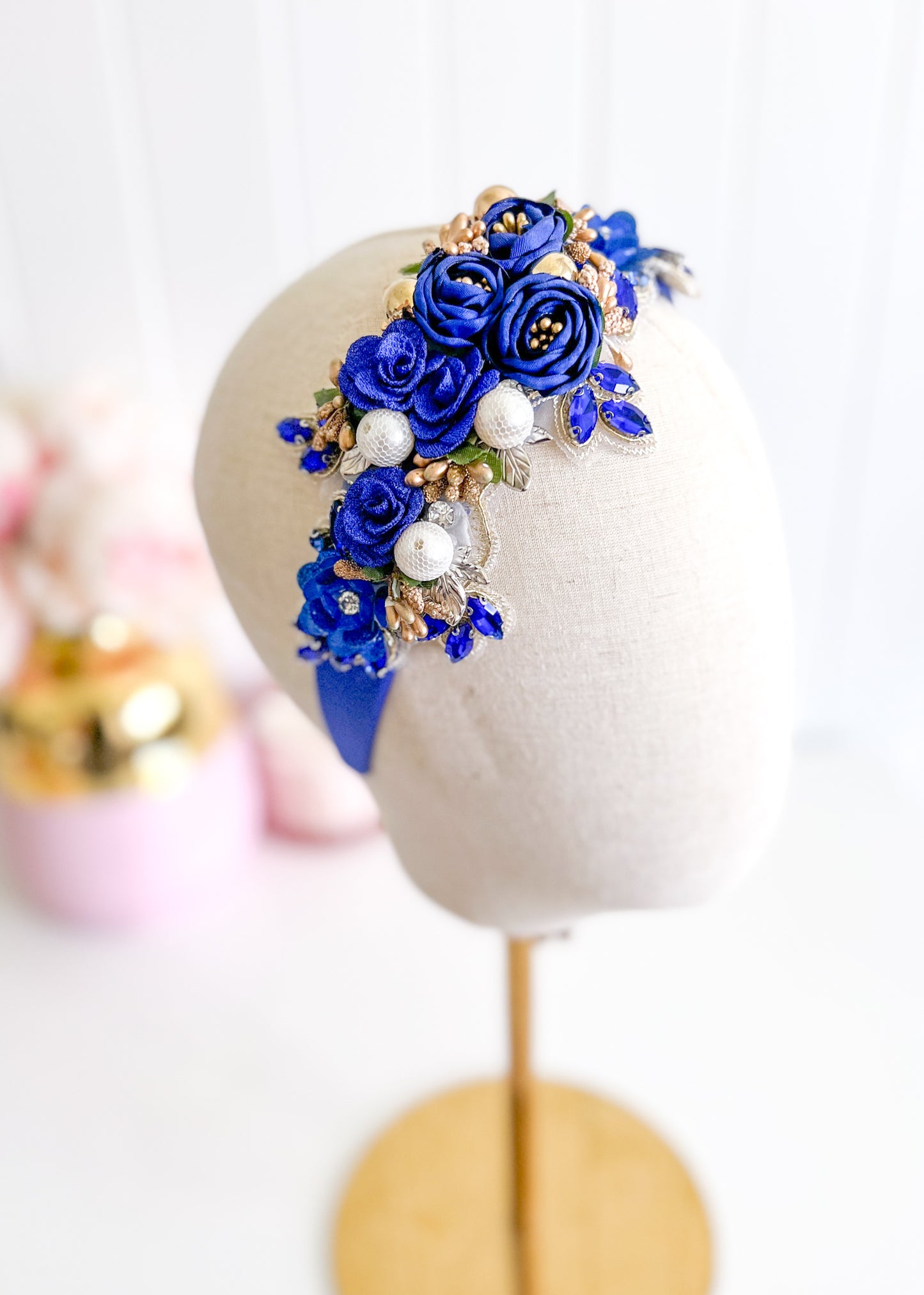 "Isabella" Crown Headband - Blue