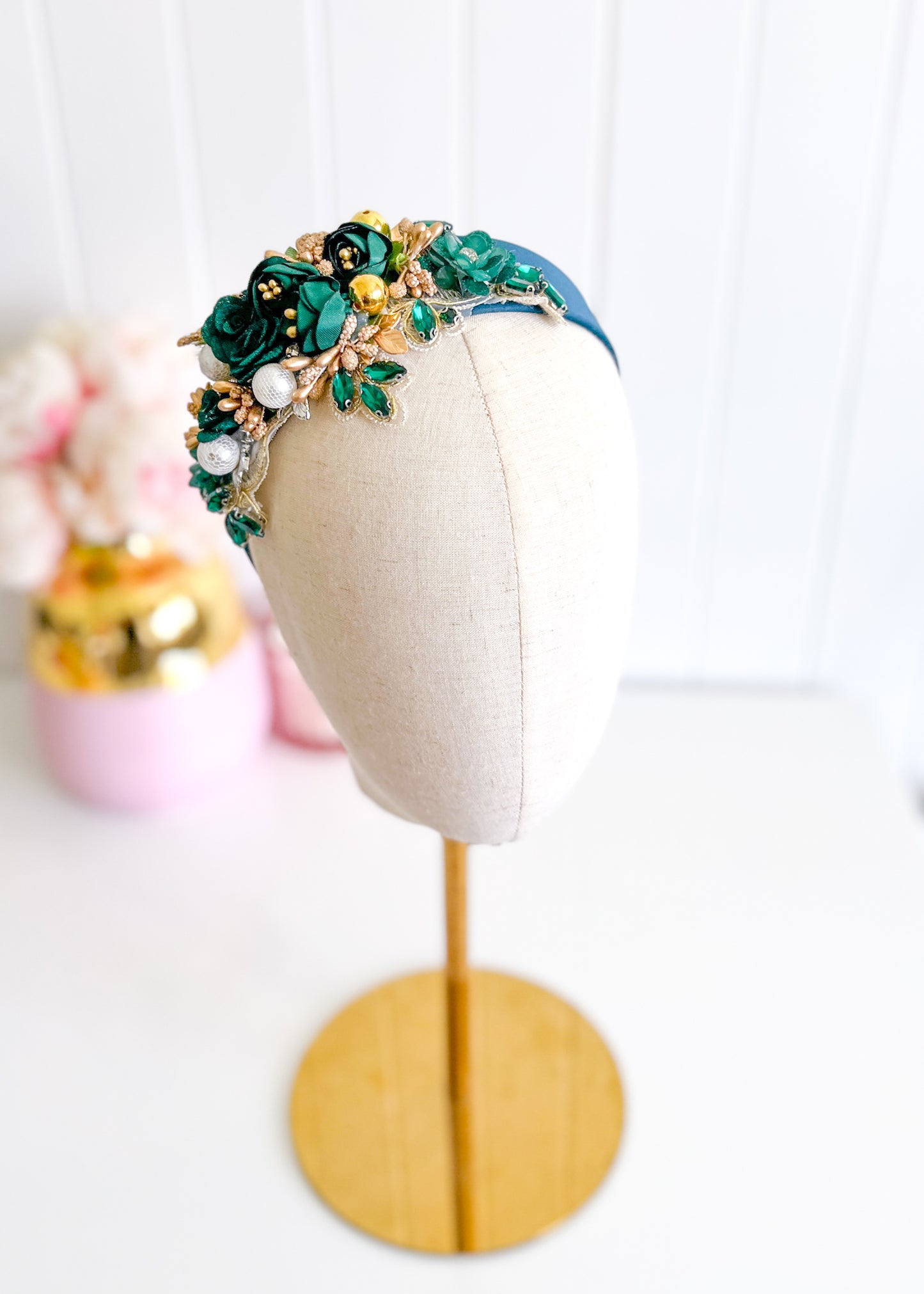 "Isabella" Crown Headband - Emerald Green