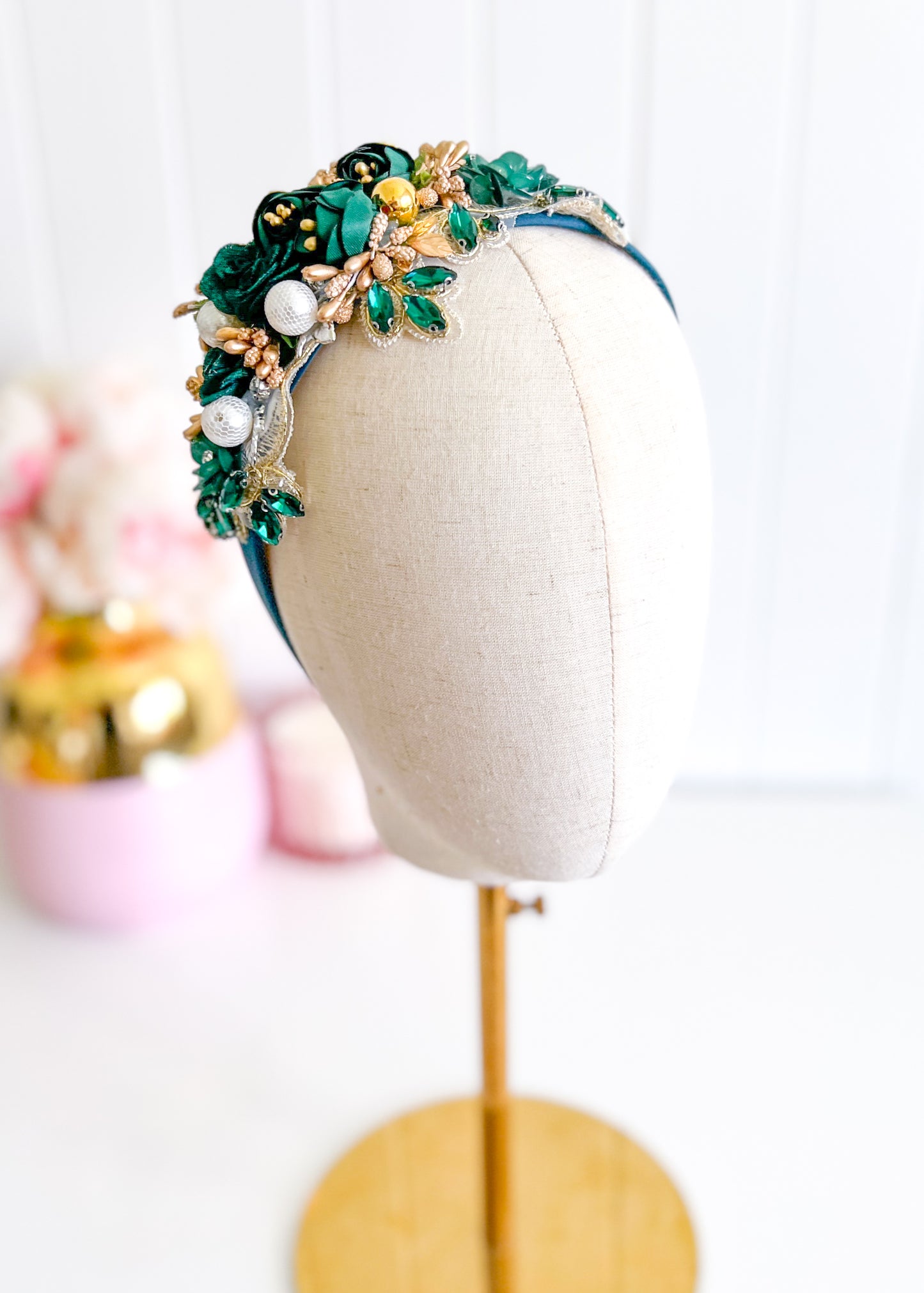 "Isabella" Crown Headband - Emerald Green