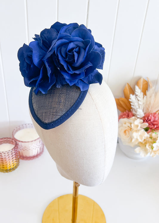 "Harriet" - Navy Fascinator (Petite Collection)