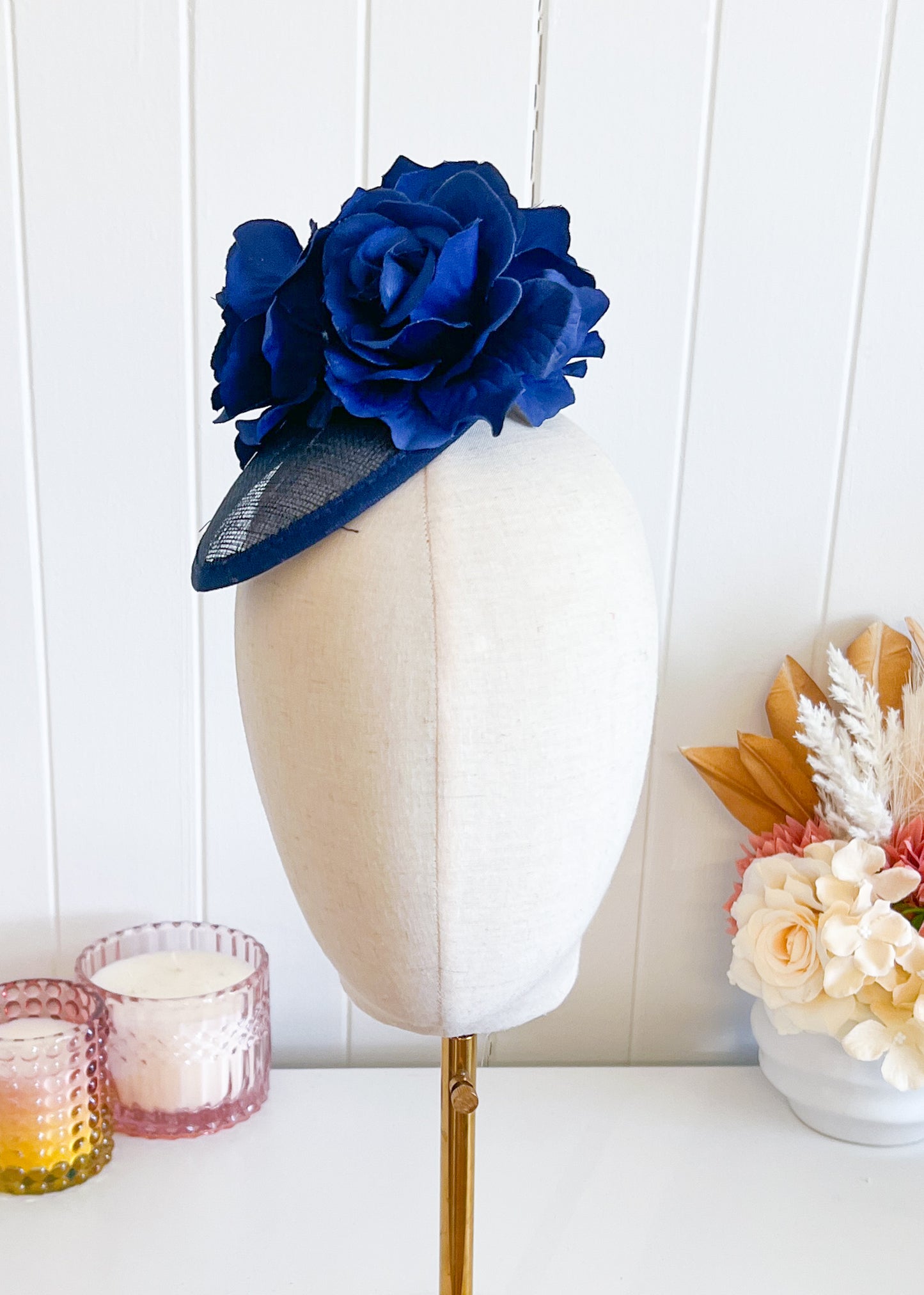 "Harriet" - Navy Fascinator (Petite Collection)
