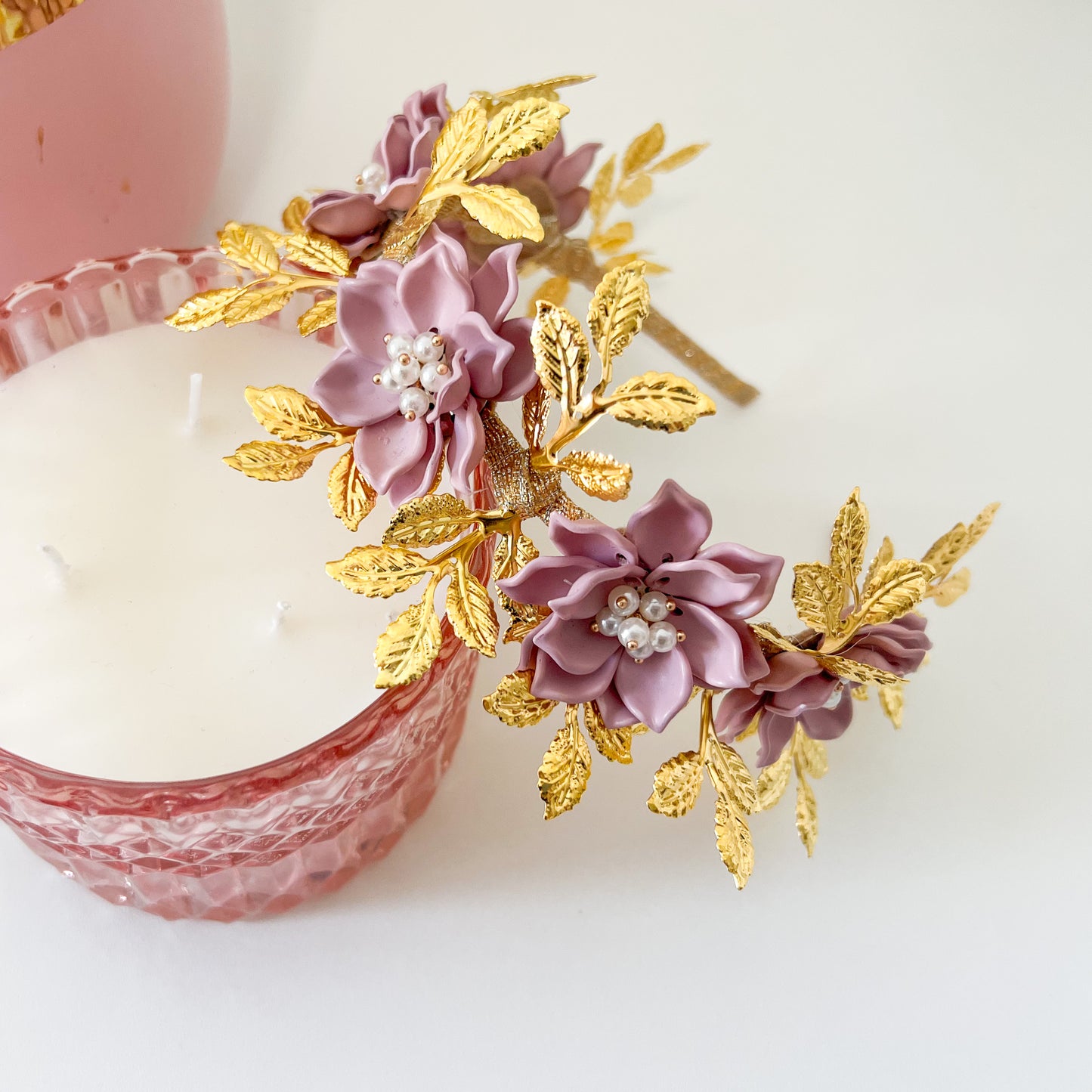 "Isla" Jewelled Crown - Mauve