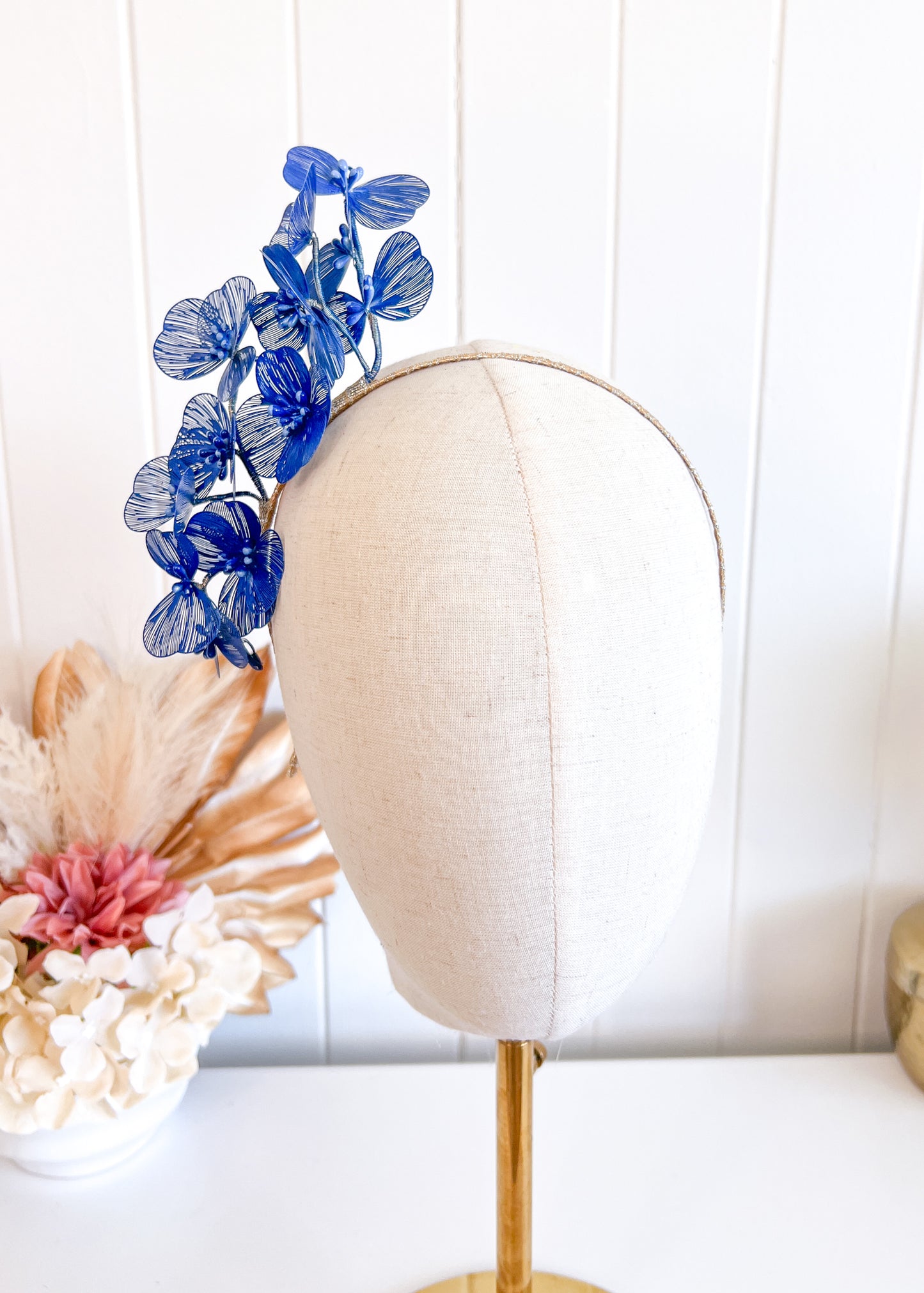 “Jasmine" Side Crown - Blue