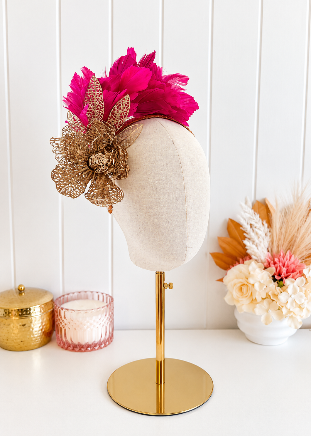 "Carmela" Hot Pink & Gold