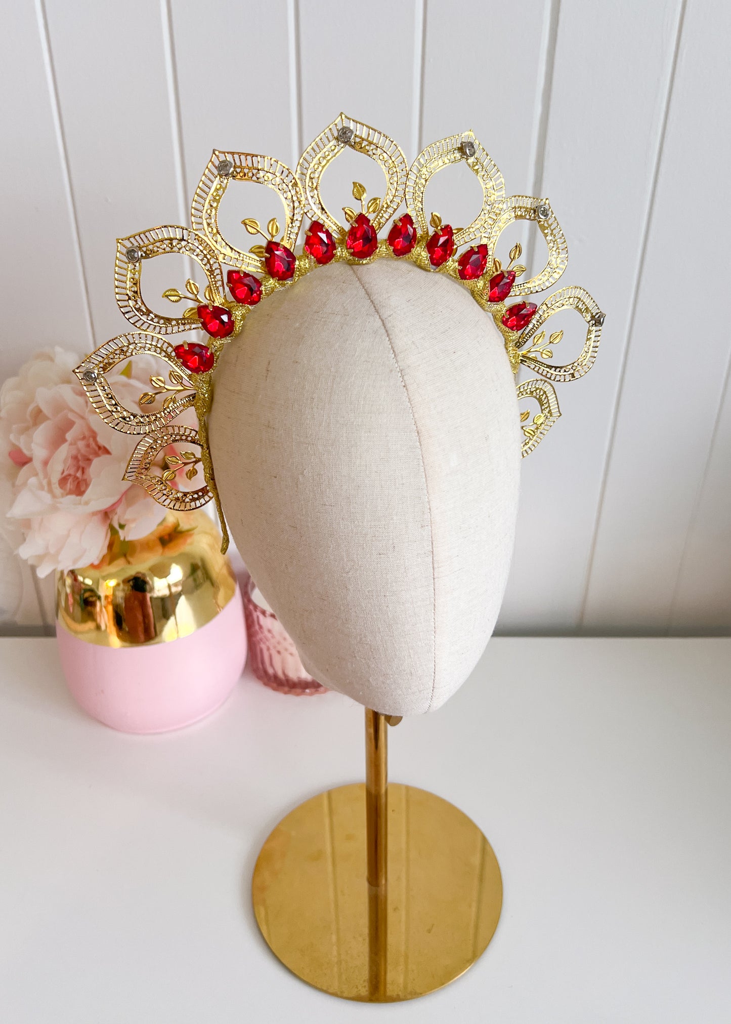 "Mila" Red & Gold Crown