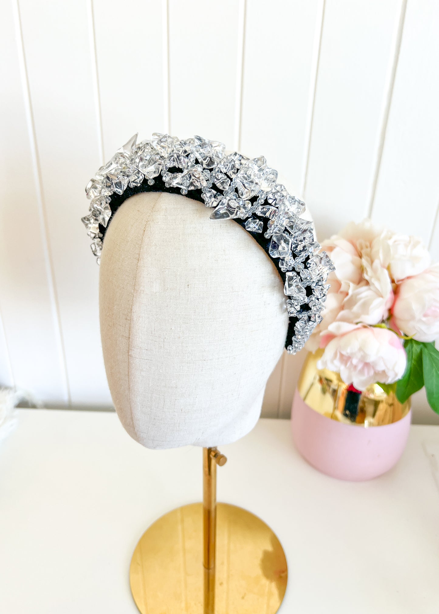 "Lumi" Jewelled Headband - Black & Clear