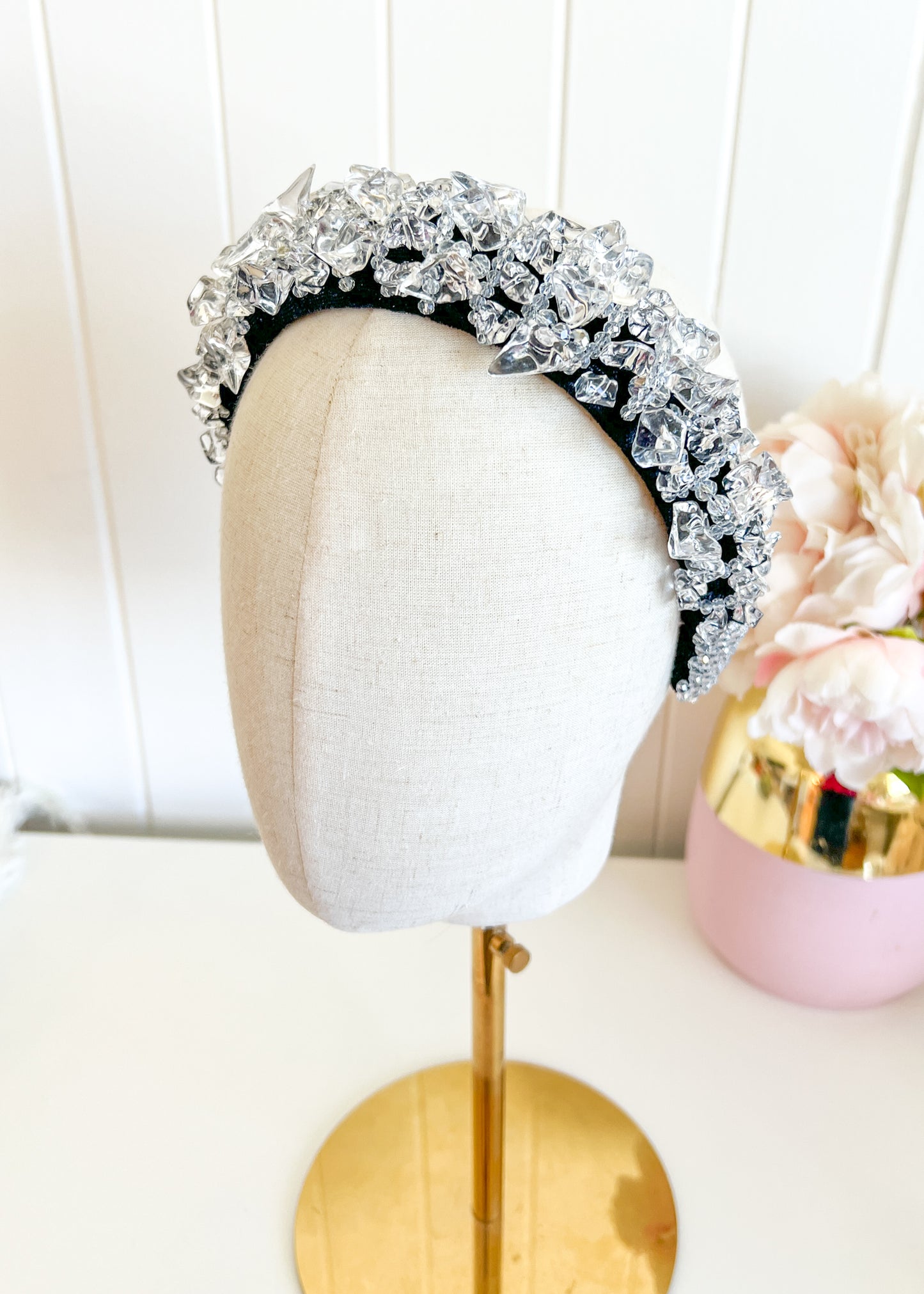 "Lumi" Jewelled Headband - Black & Clear