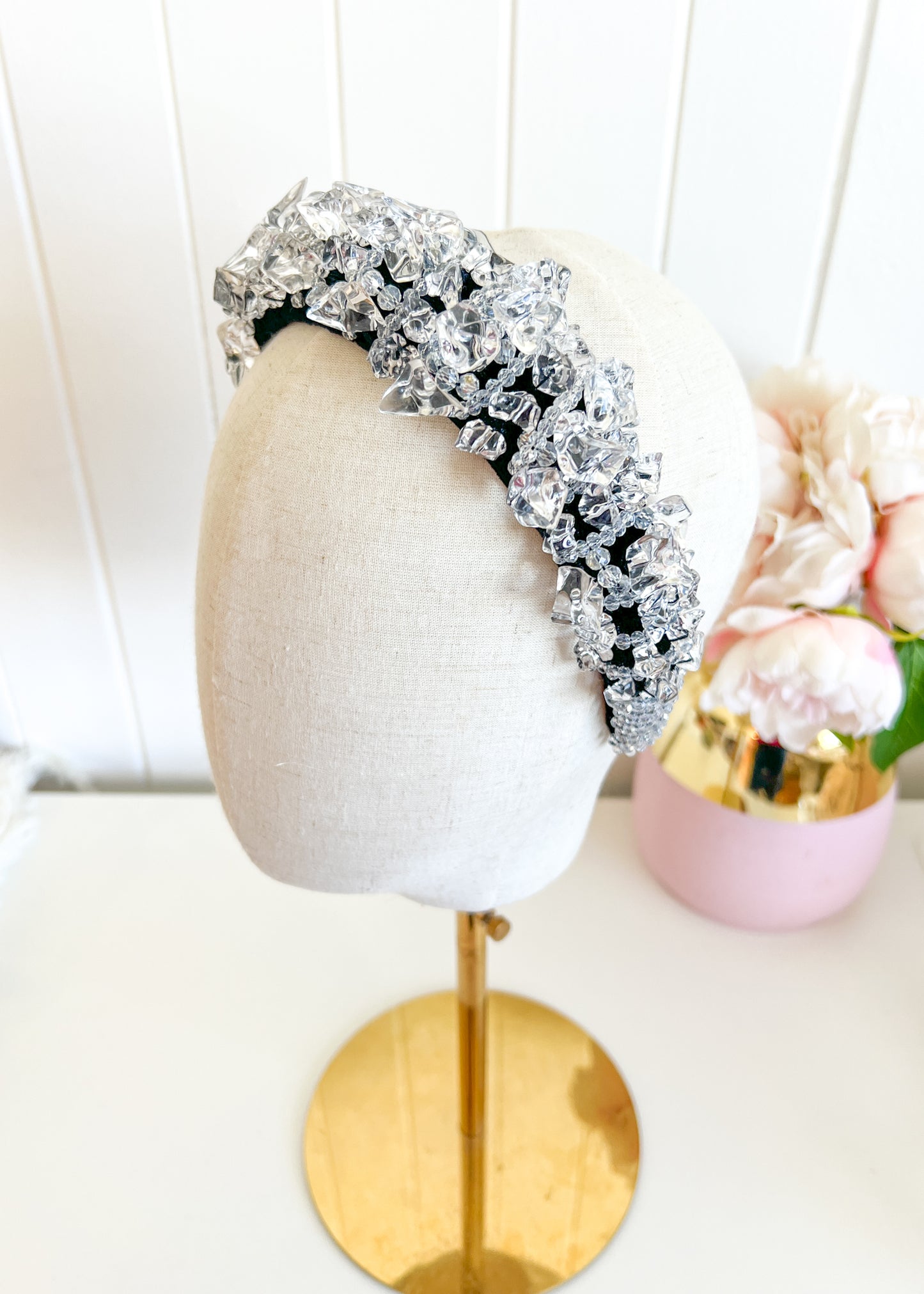 "Lumi" Jewelled Headband - Black & Clear