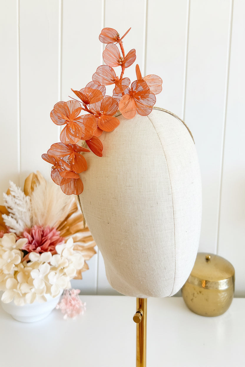 “Jasmine" Side Crown - Orange