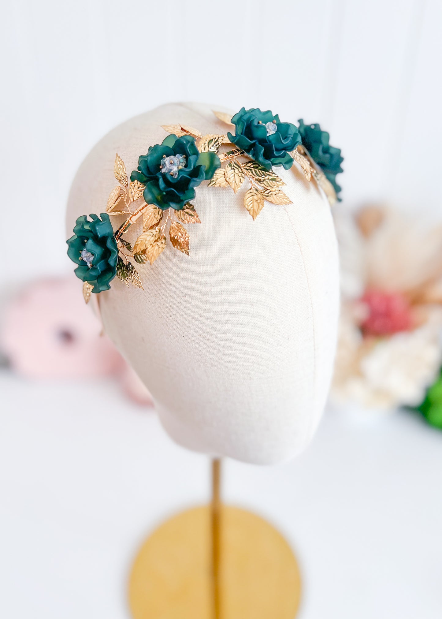"Isla" Jewelled Crown - Green