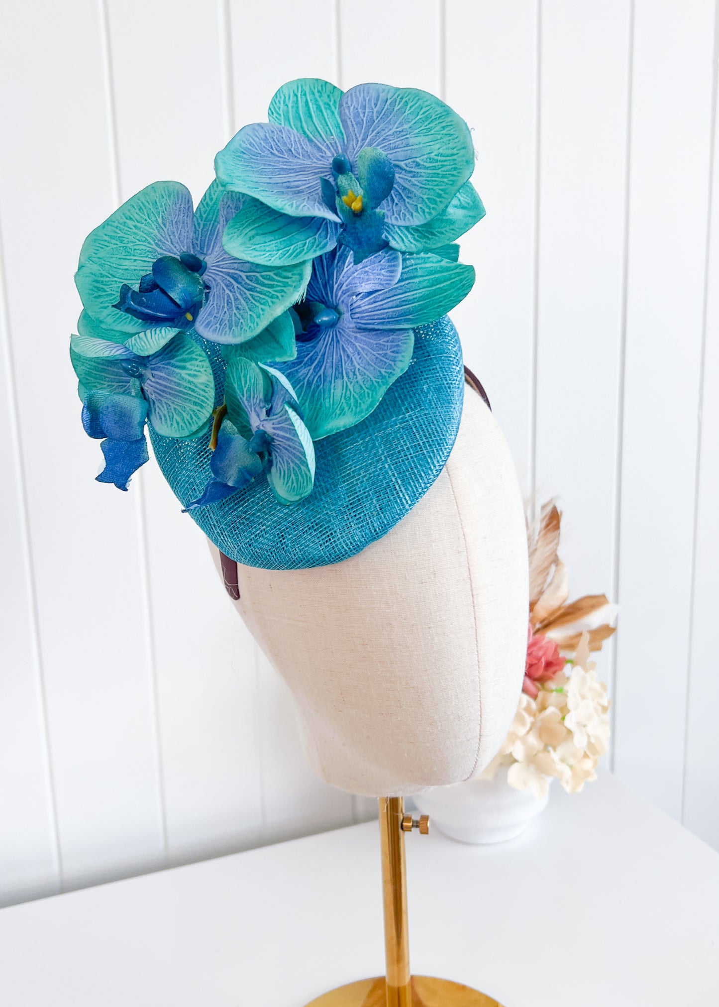 "Penelope" Turquoise Fascinator