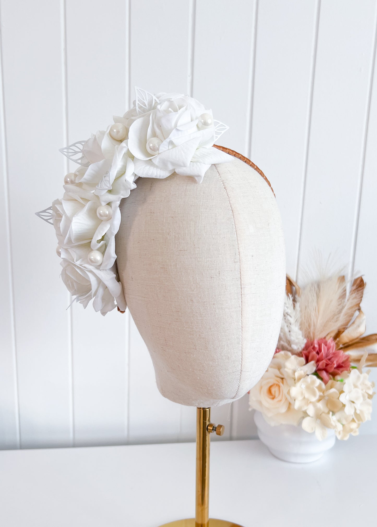 "Carla" White Headpiece