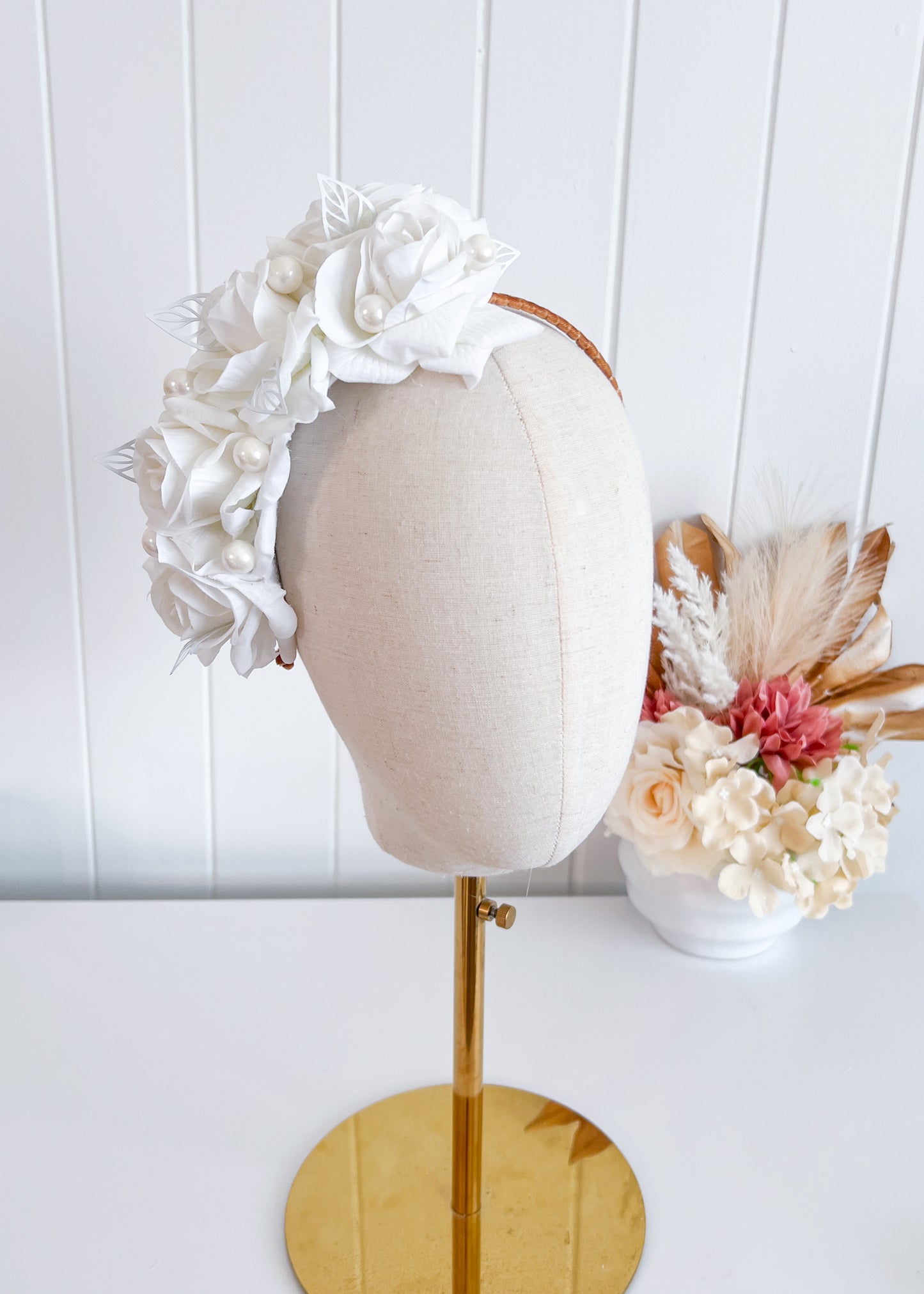 "Carla" White Headpiece