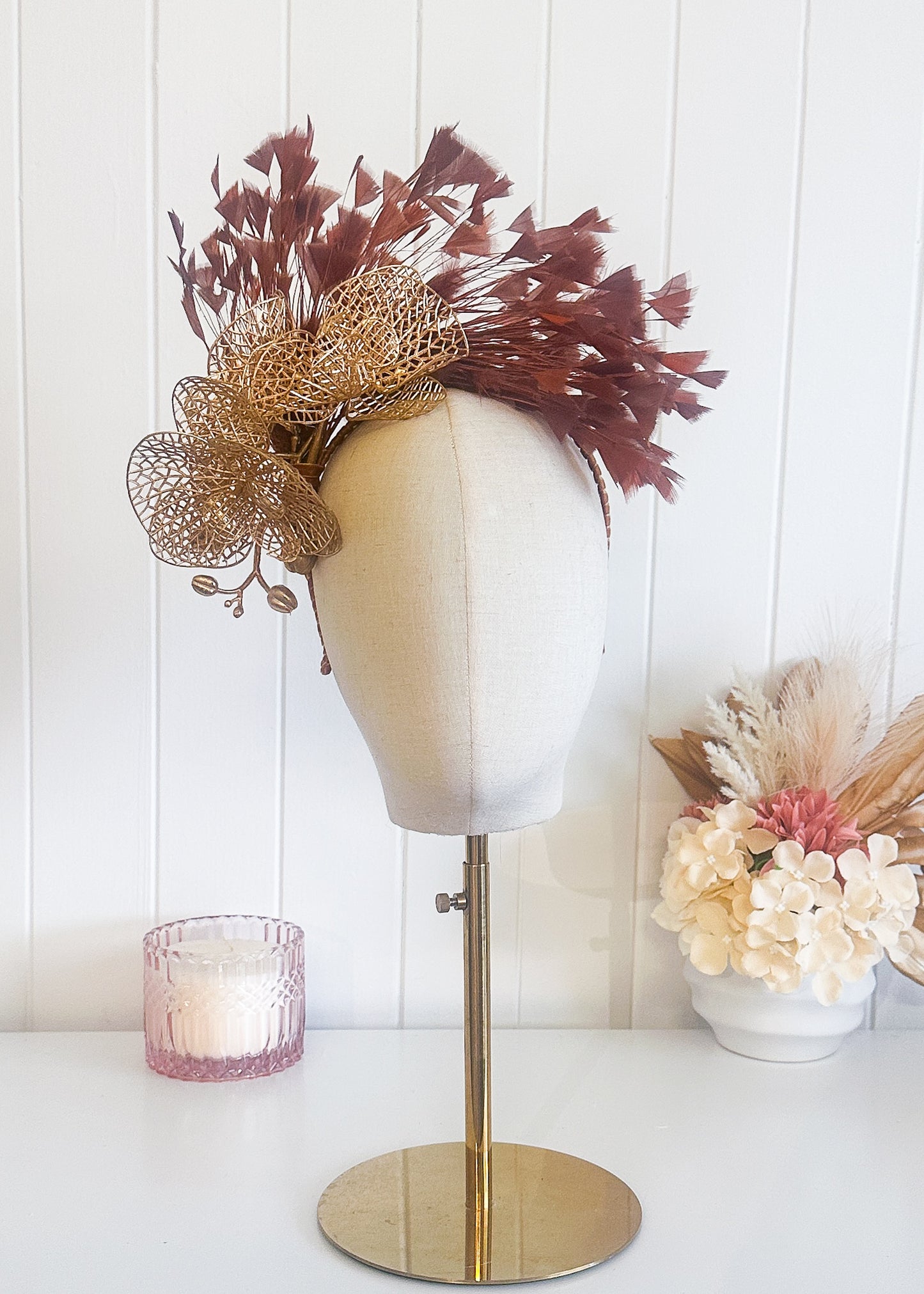 "Freya" Rust Brown & Gold