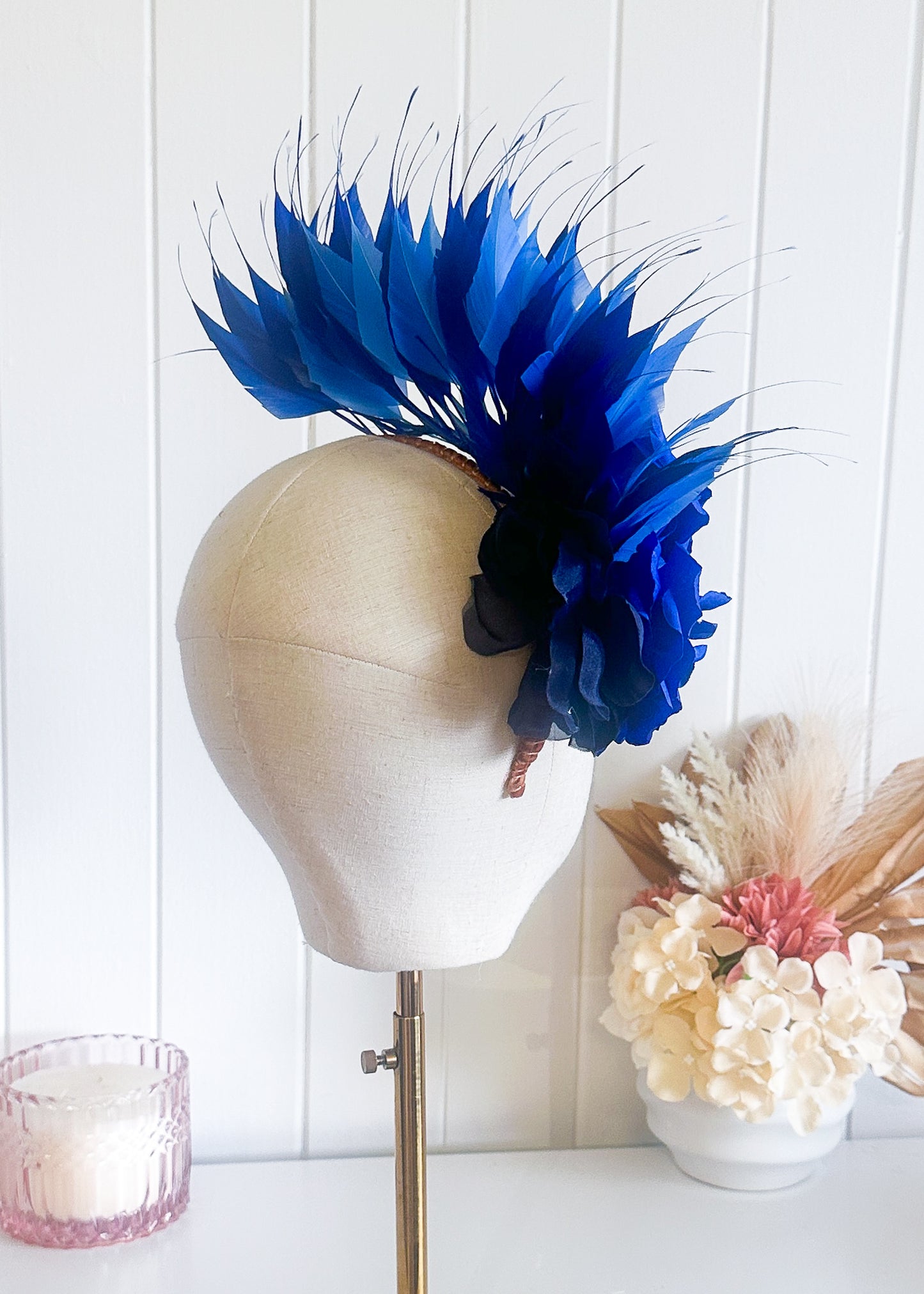 "Alanna" Blue Mix Fascinator