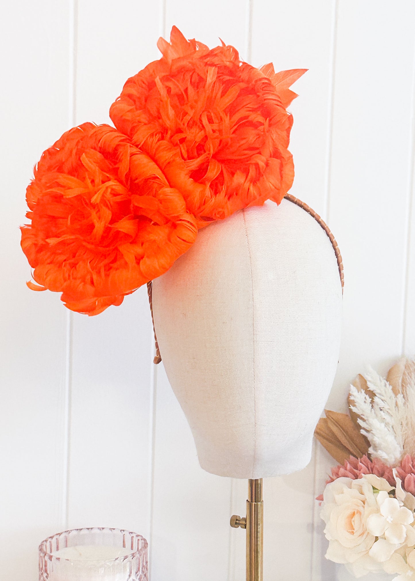 "Nerida" Orange Fascinator