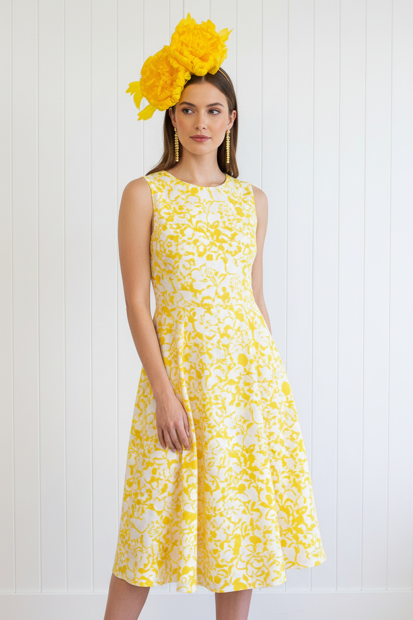 "Nerida" Yellow Fascinator